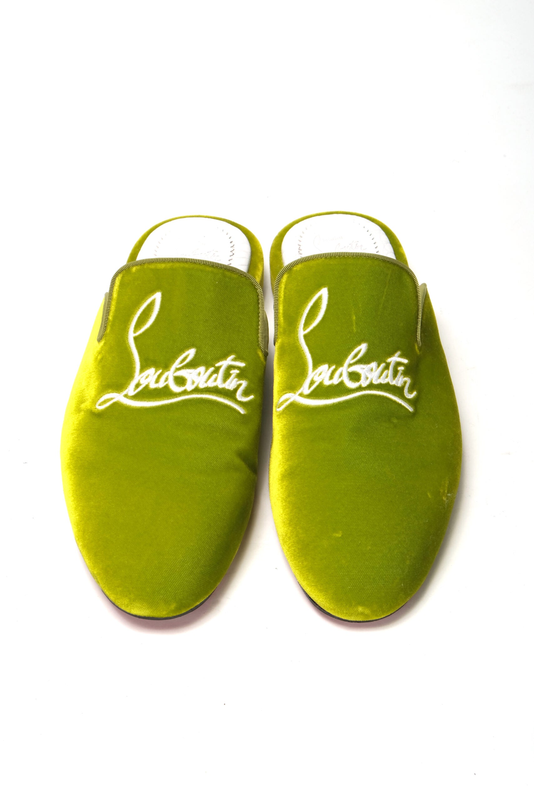 Christian Louboutin Bourgeon Lime Navy Coolito Flat Shoes - DEA STILOSA MILANO