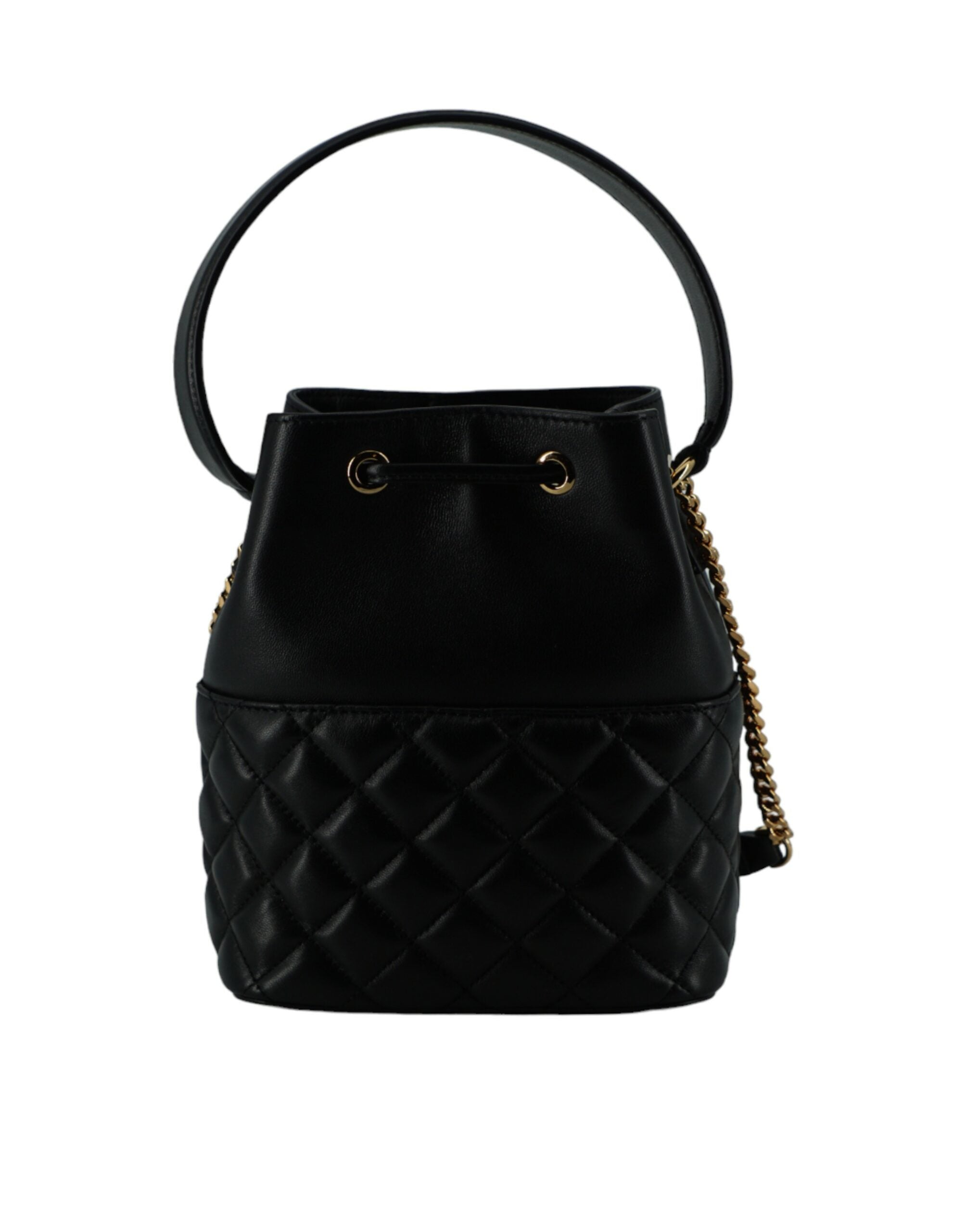 Versace Black Calf Leather Small Bucket Shoulder Bag - DEA STILOSA MILANO