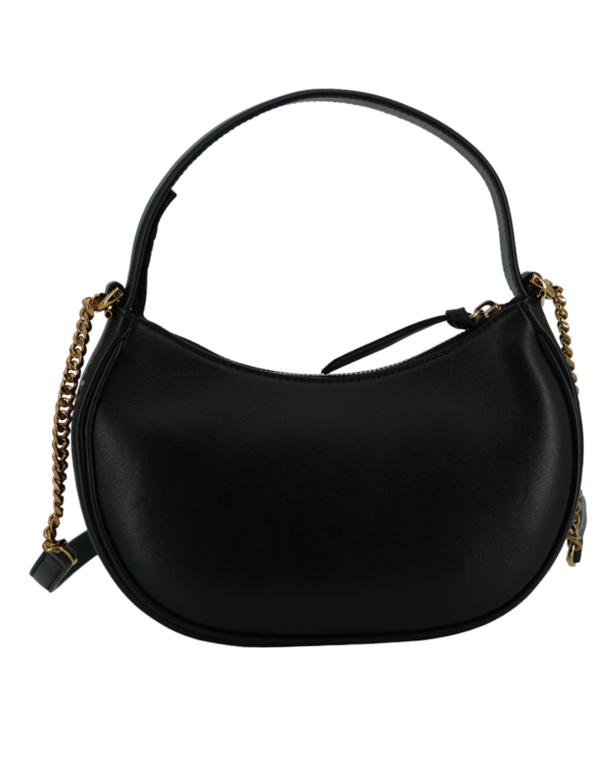 Versace Black Leather Half Moon Shoulder Bag - DEA STILOSA MILANO