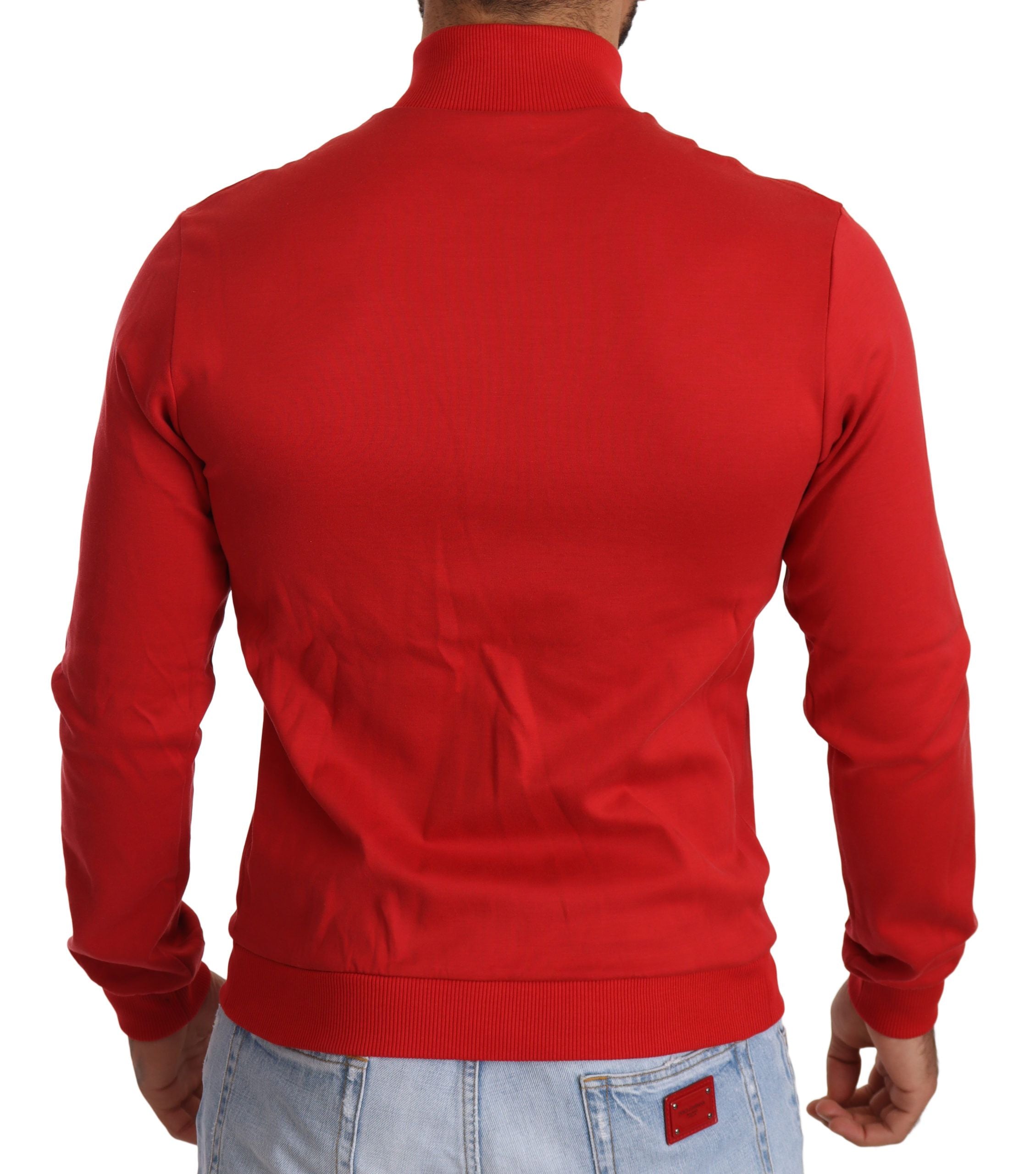 Dolce & Gabbana Red DG Motor Club Zipper Stretch Sweater - DEA STILOSA MILANO