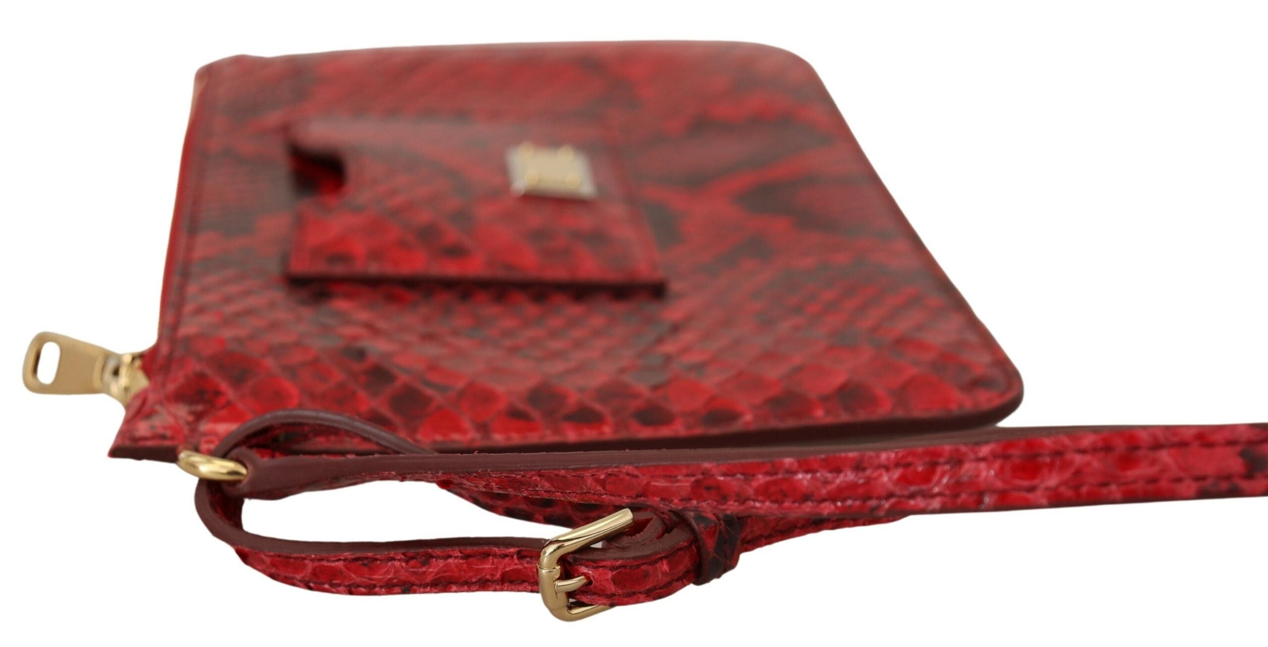 Dolce & Gabbana Red Leather Ayers Clutch Purse Wristlet Hand - DEA STILOSA MILANO