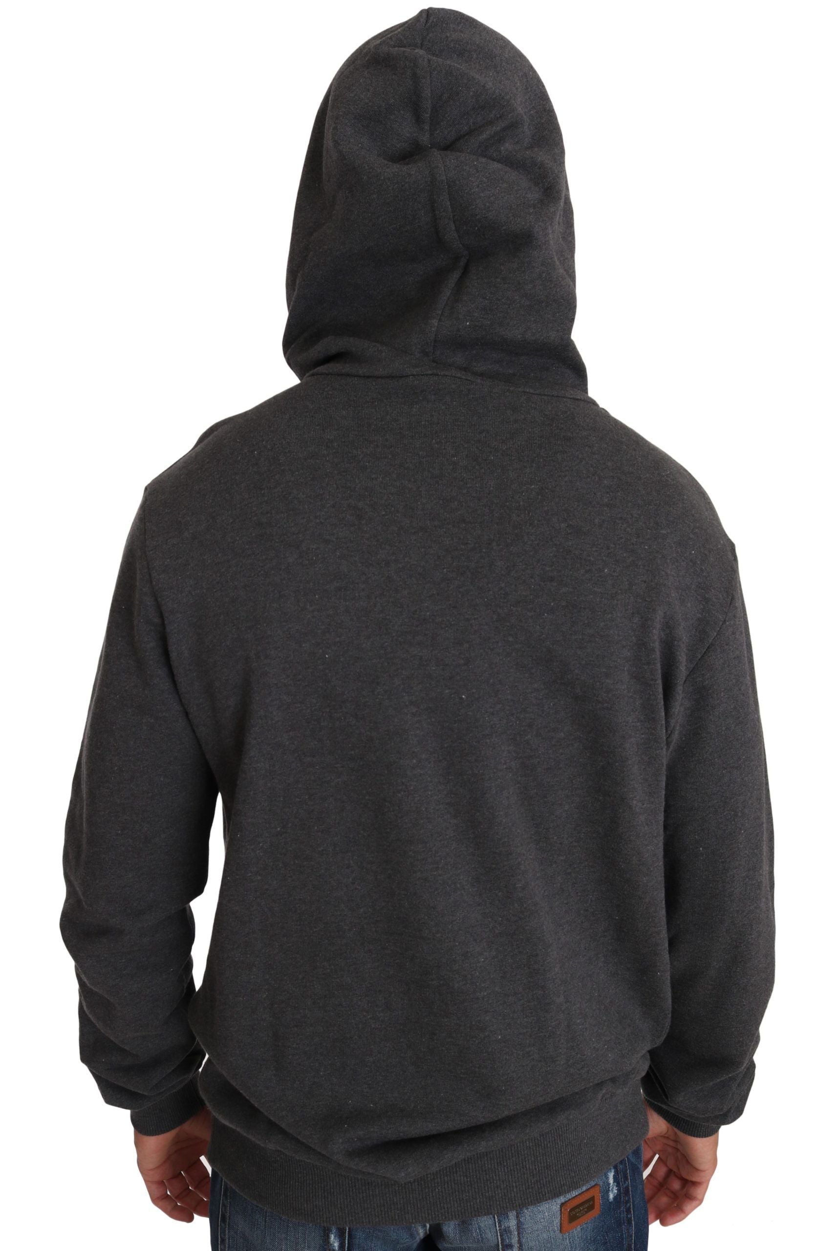 Dolce & Gabbana Gray Hooded Red Crystal Heart Gun Sweater - DEA STILOSA MILANO