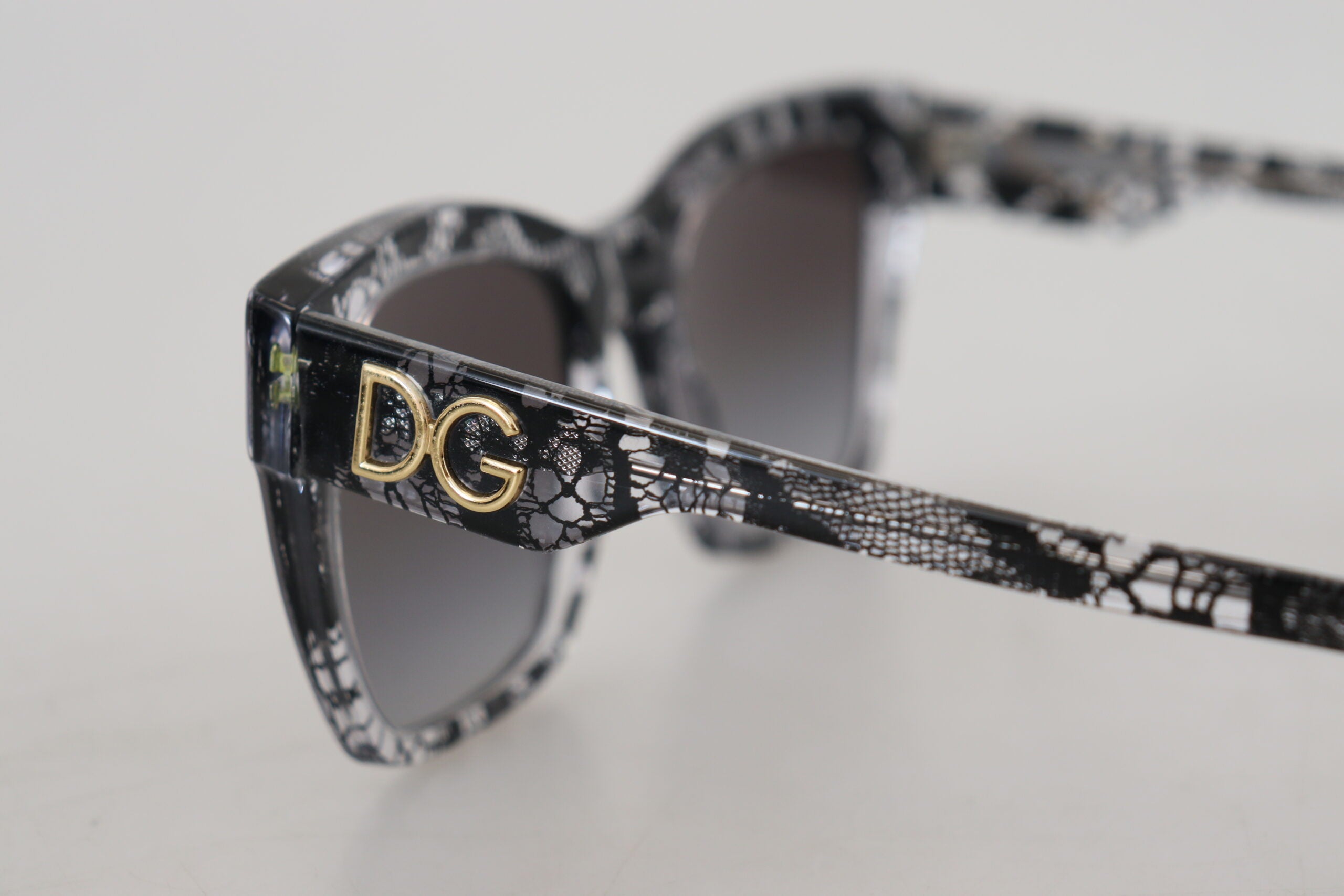 Dolce & Gabbana Black DG4384 Lace Square Acetate Full Rim Sunglasses - DEA STILOSA MILANO