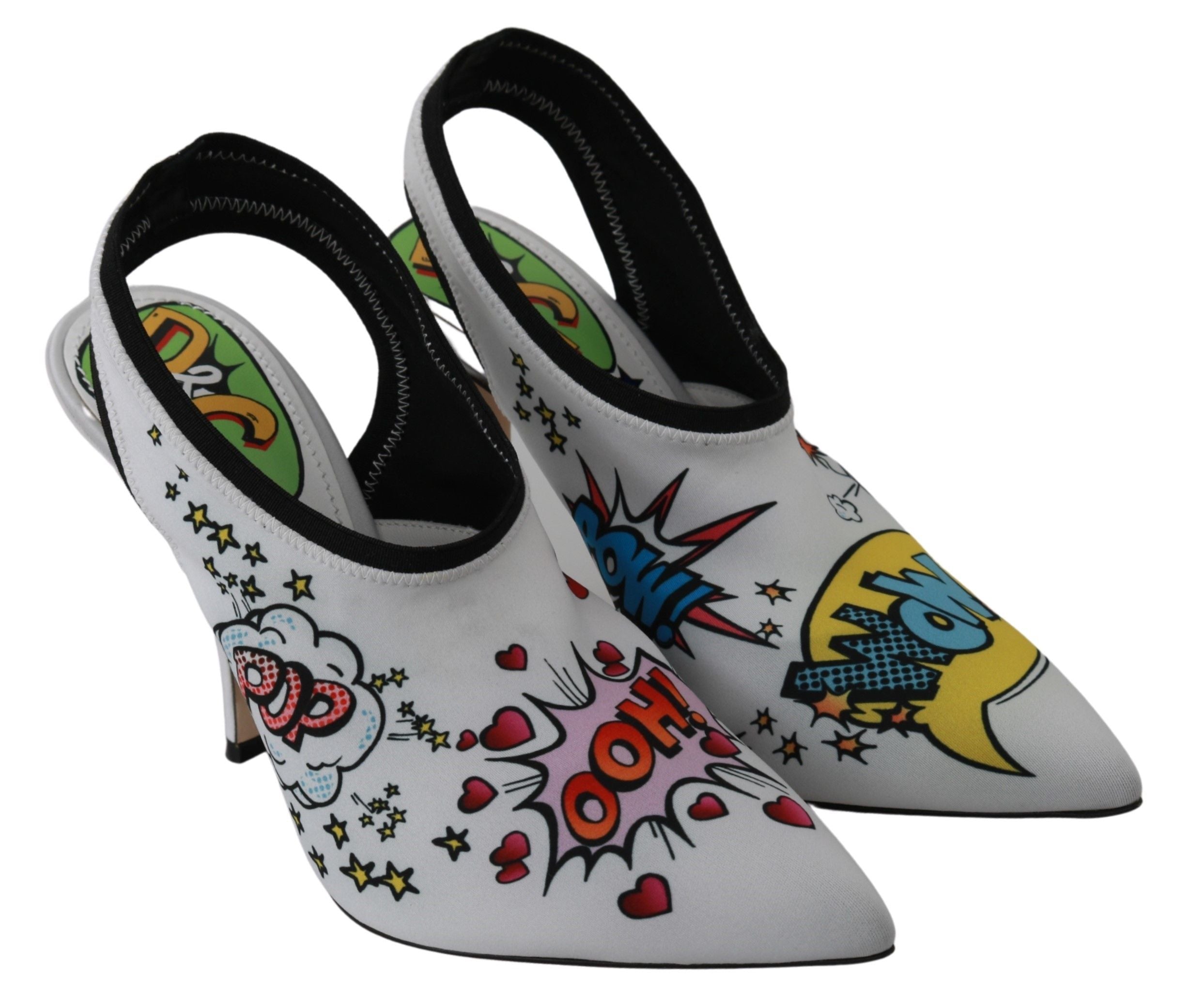 Dolce & Gabbana White WOW Neoprene Stretch Pumps Shoes - DEA STILOSA MILANO