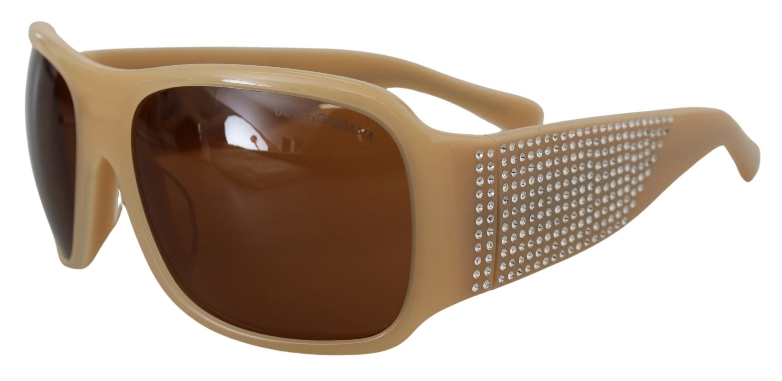 Dolce & Gabbana Cream DG4027B Swarovski Stones Brown Lens Sunglasses - DEA STILOSA MILANO