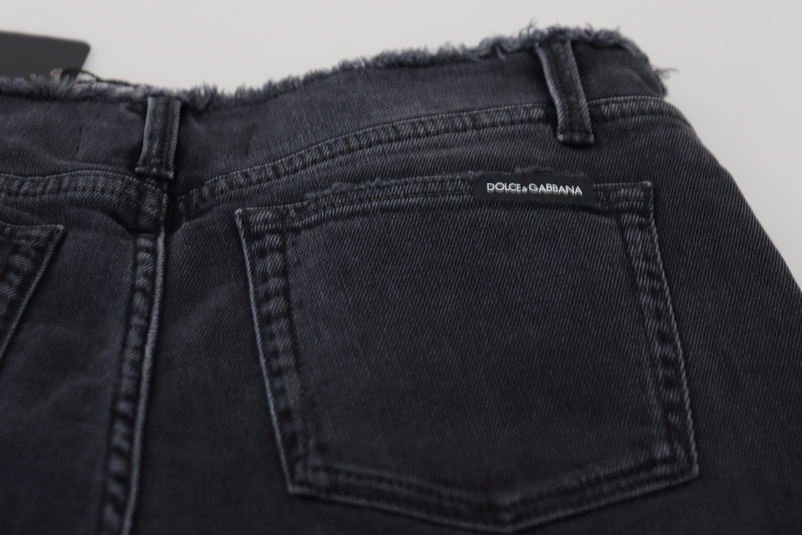 Dolce & Gabbana Black Cotton Skinny High Waist Denim Jeans - DEA STILOSA MILANO