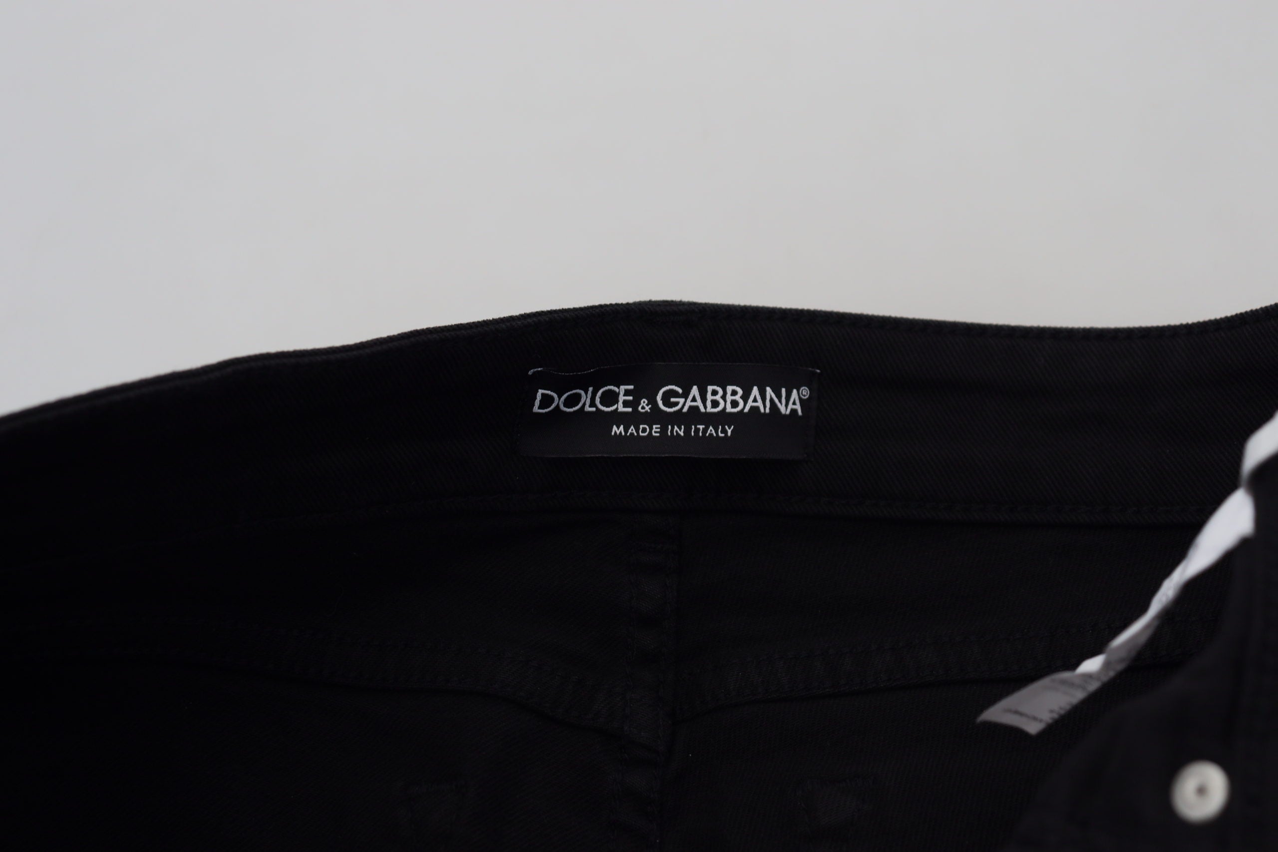 Dolce & Gabbana Black Cotton Skinny Mid Waist Denim Jeans - DEA STILOSA MILANO