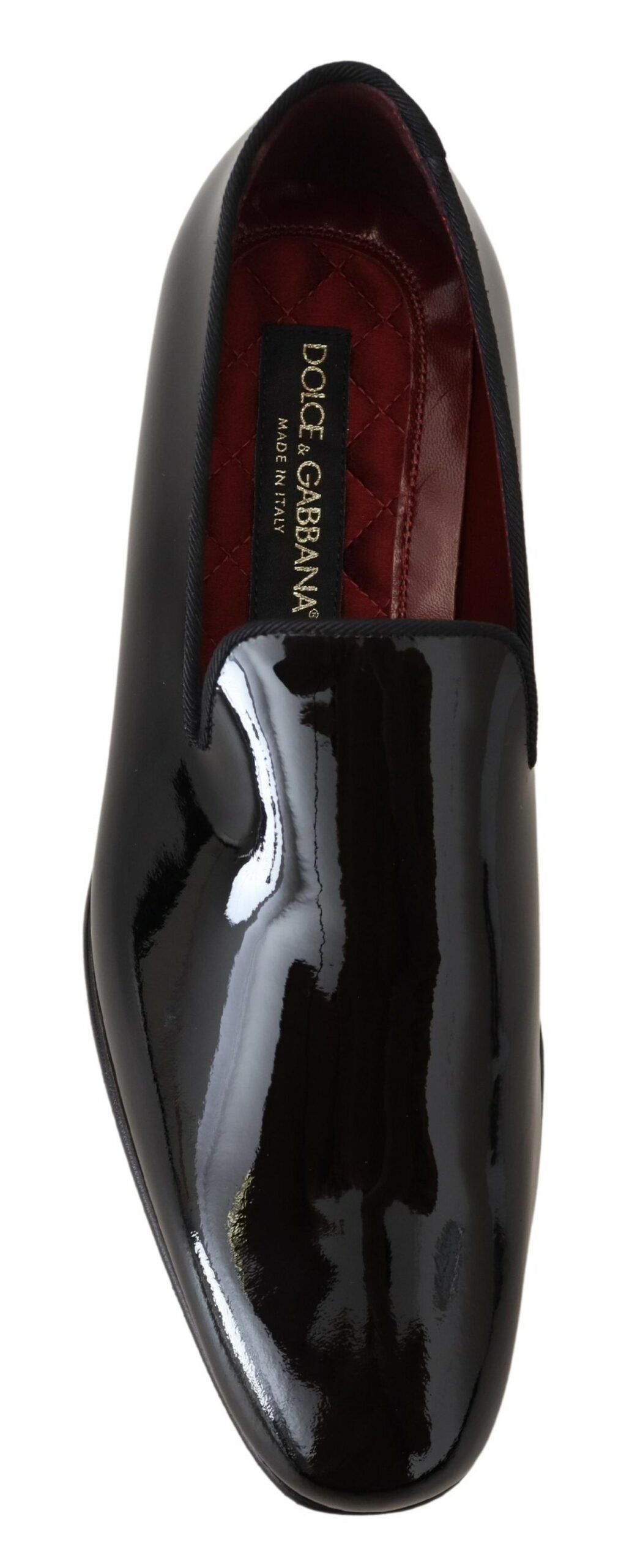 Dolce & Gabbana Black Patent Slipper Loafers Slipon Shoes - DEA STILOSA MILANO