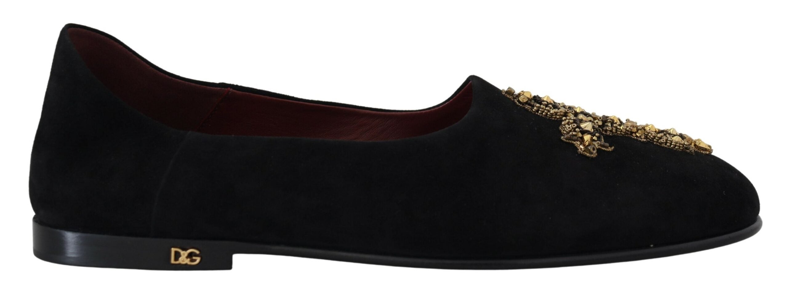 Dolce & Gabbana Black Suede Gold Cross Slip On Loafers Shoes - DEA STILOSA MILANO