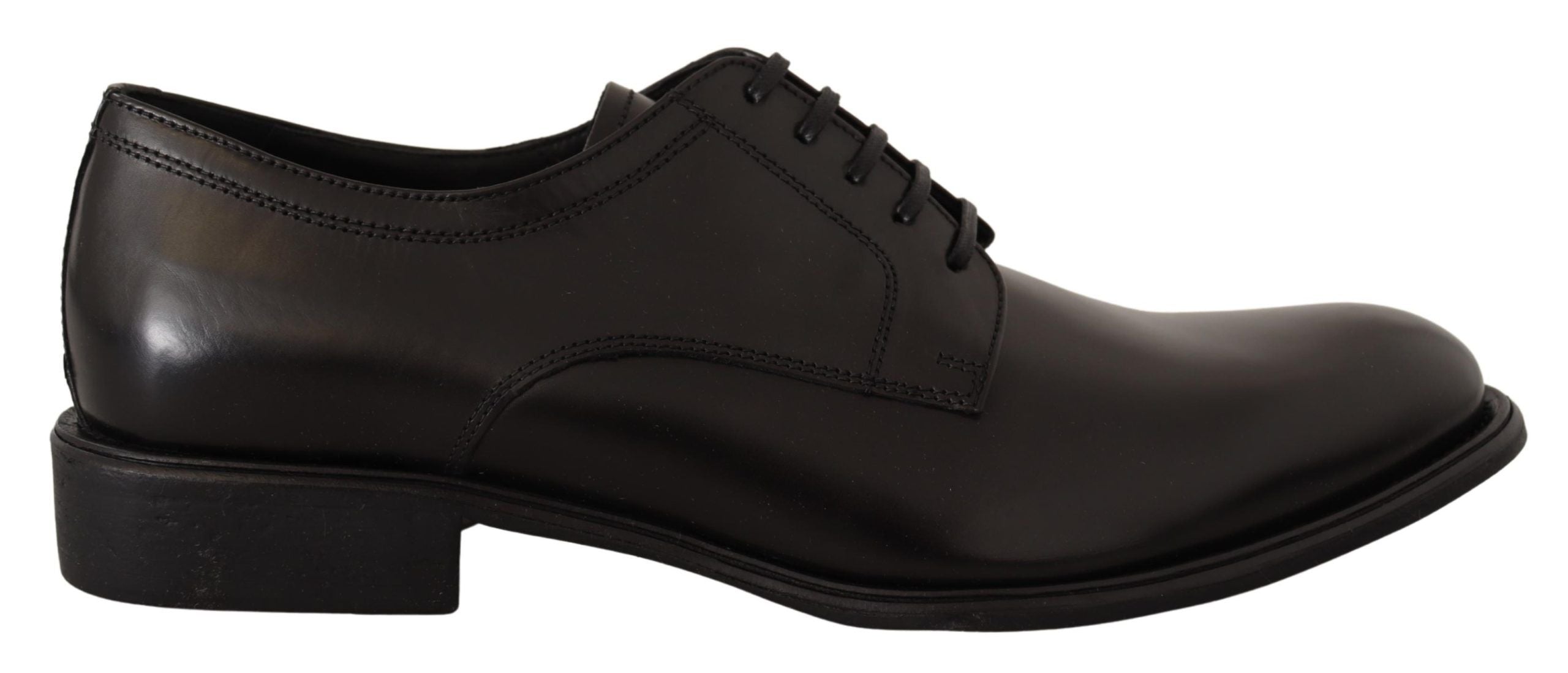 Dolce & Gabbana Black Leather Lace Up Mens Formal Derby Shoes - DEA STILOSA MILANO