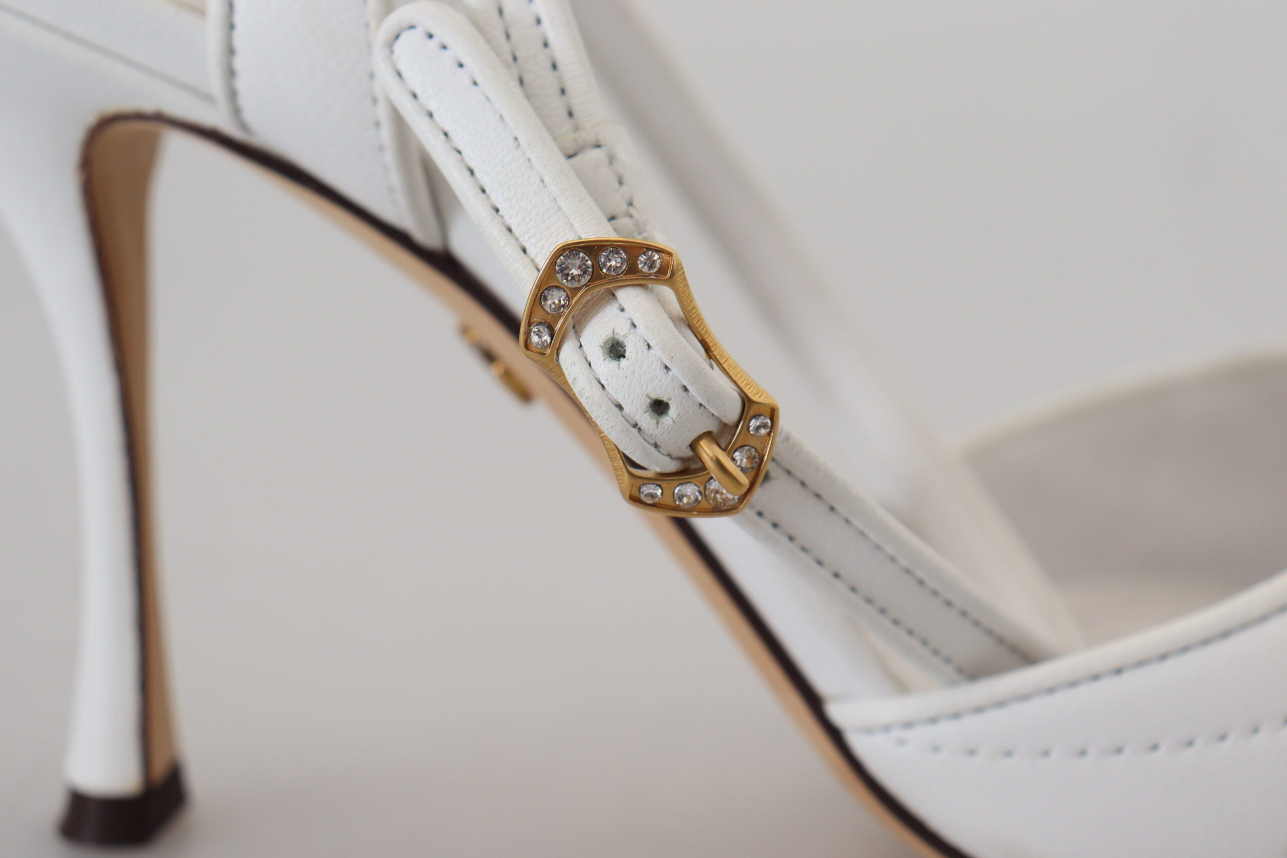 Dolce & Gabbana White Devotion Embellished Sandals Shoes - DEA STILOSA MILANO
