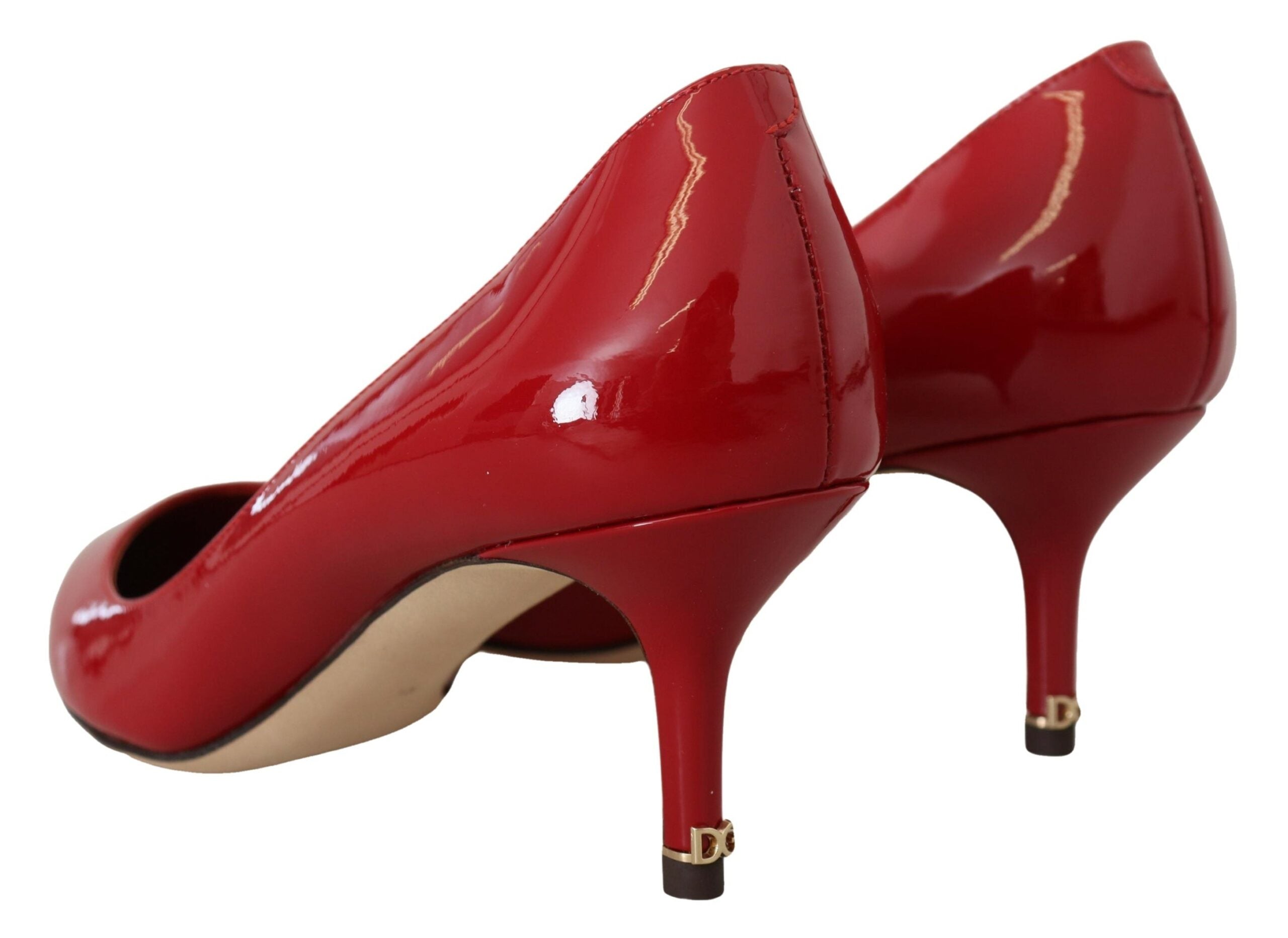 Dolce & Gabbana Red Patent Leather Kitten Heels Pumps Shoes - DEA STILOSA MILANO