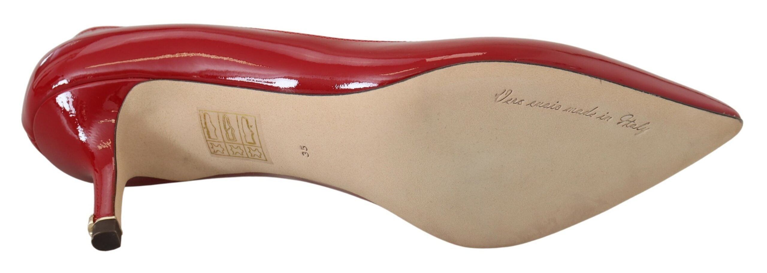 Dolce & Gabbana Red Patent Leather Kitten Heels Pumps Shoes - DEA STILOSA MILANO