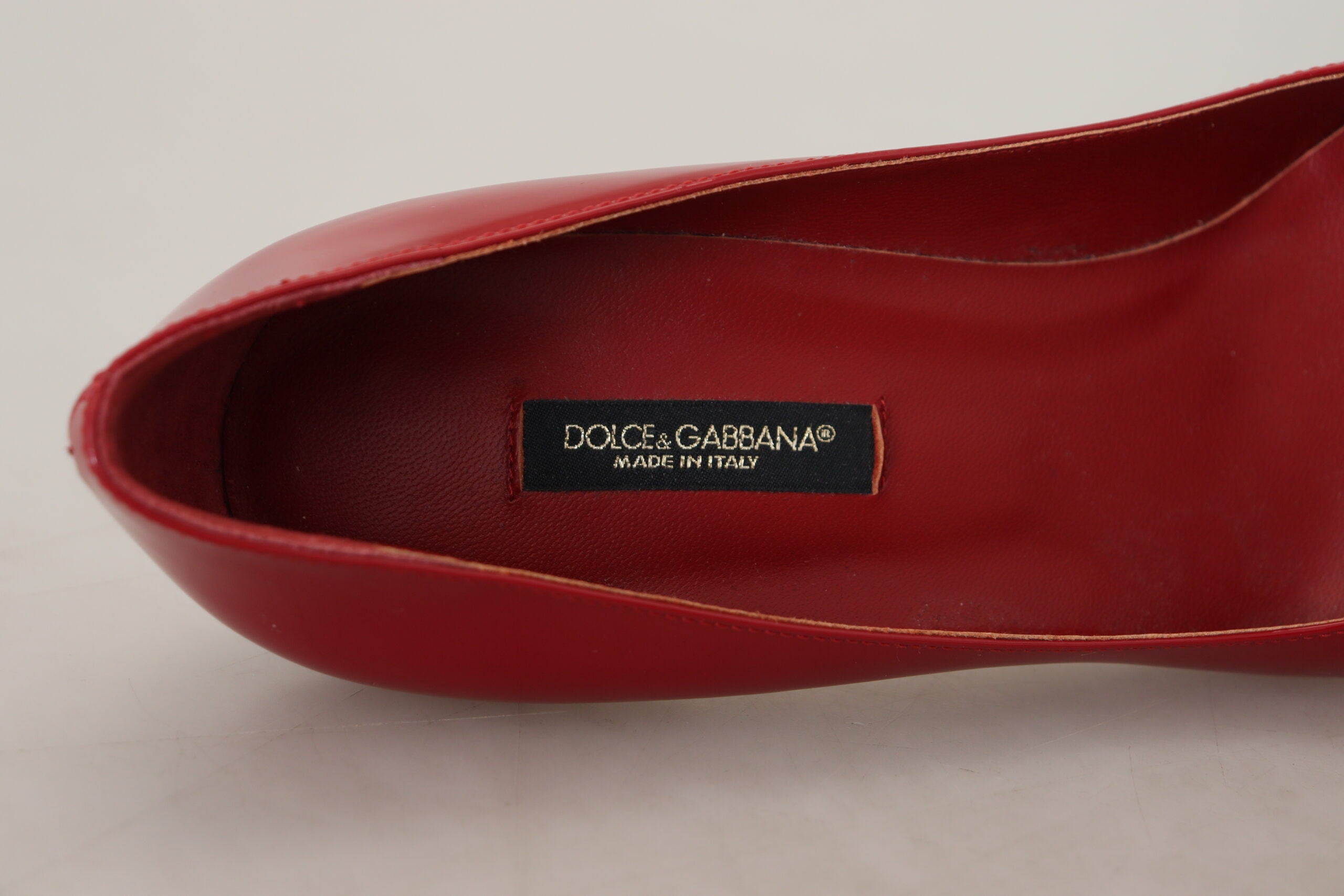 Dolce & Gabbana Red Patent Leather Kitten Heels Pumps Shoes - DEA STILOSA MILANO