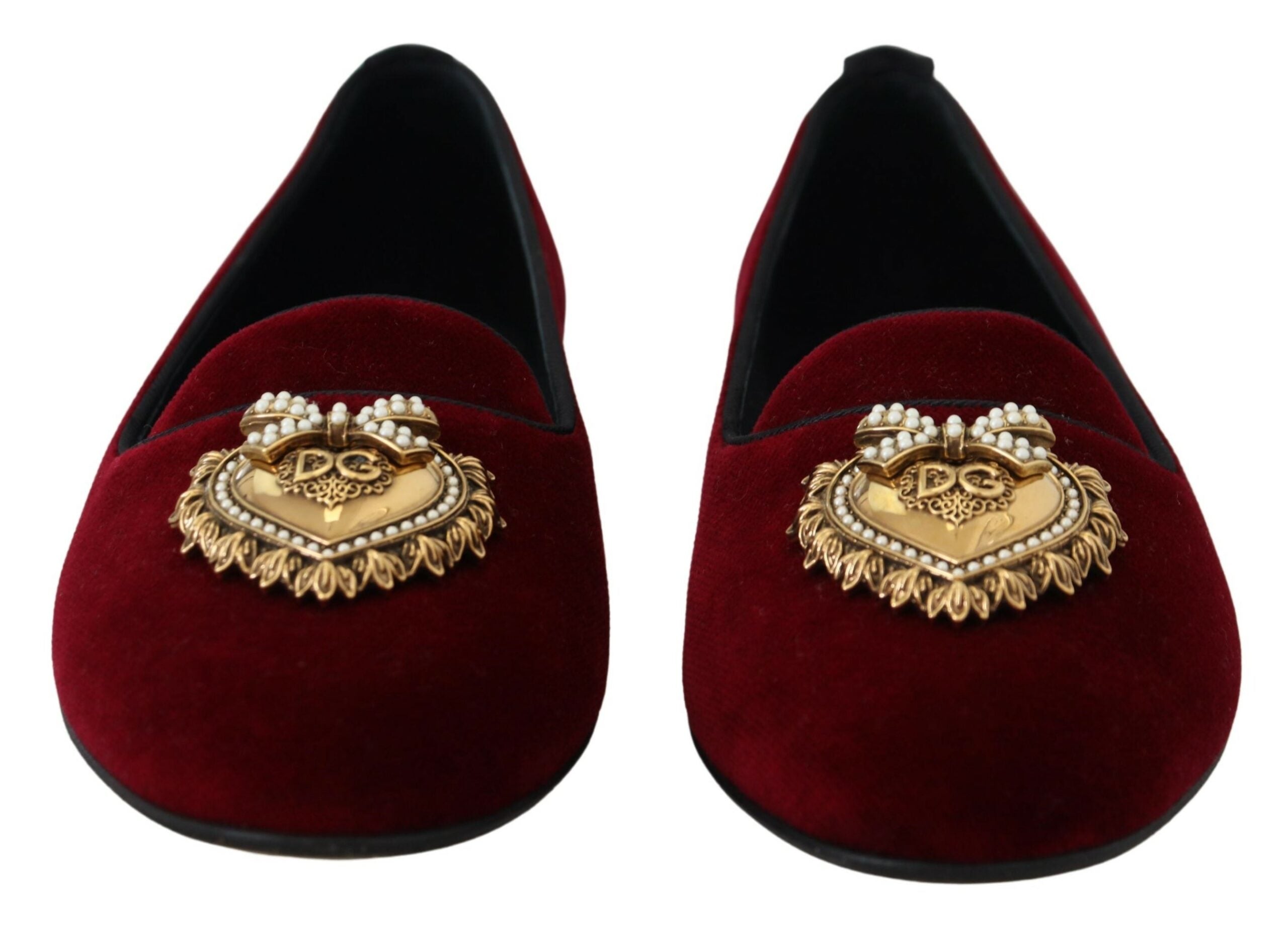 Dolce & Gabbana Bordeaux Velvet Slip-On Loafers Flats Shoes - DEA STILOSA MILANO