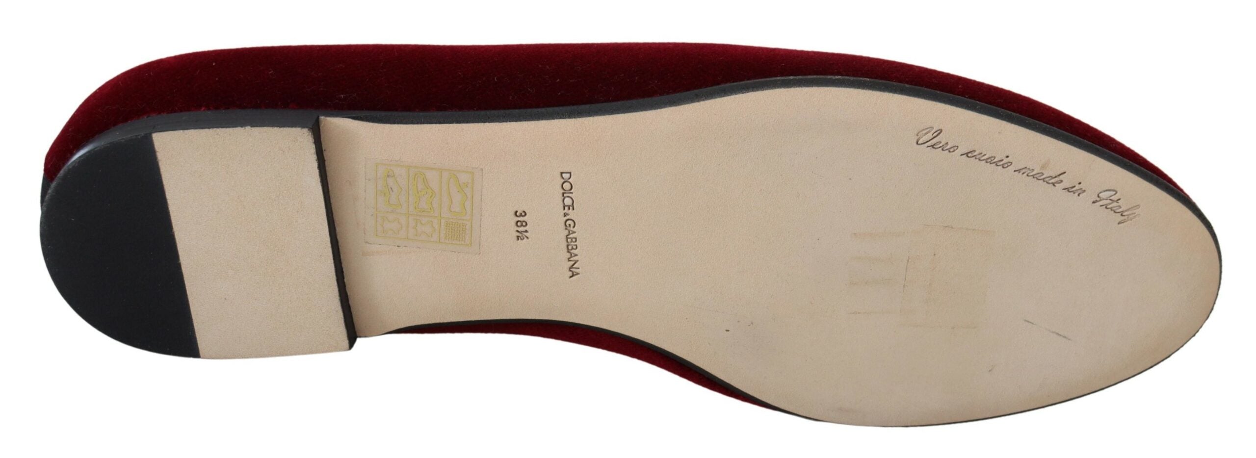 Dolce & Gabbana Bordeaux Velvet Slip-On Loafers Flats Shoes - DEA STILOSA MILANO