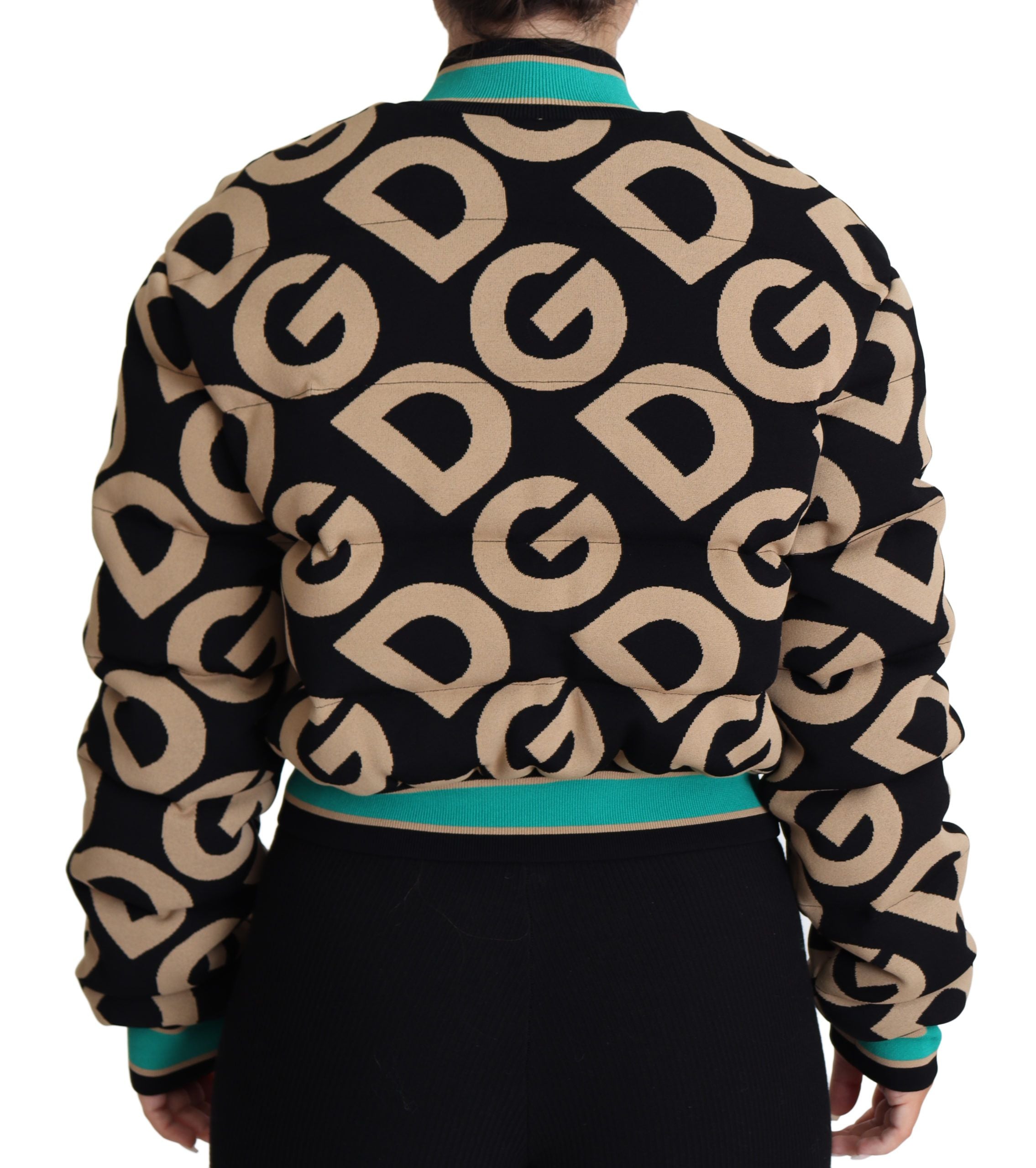 Dolce & Gabbana Multicolor DG Logo Print Quilted Bomber Jacket - DEA STILOSA MILANO