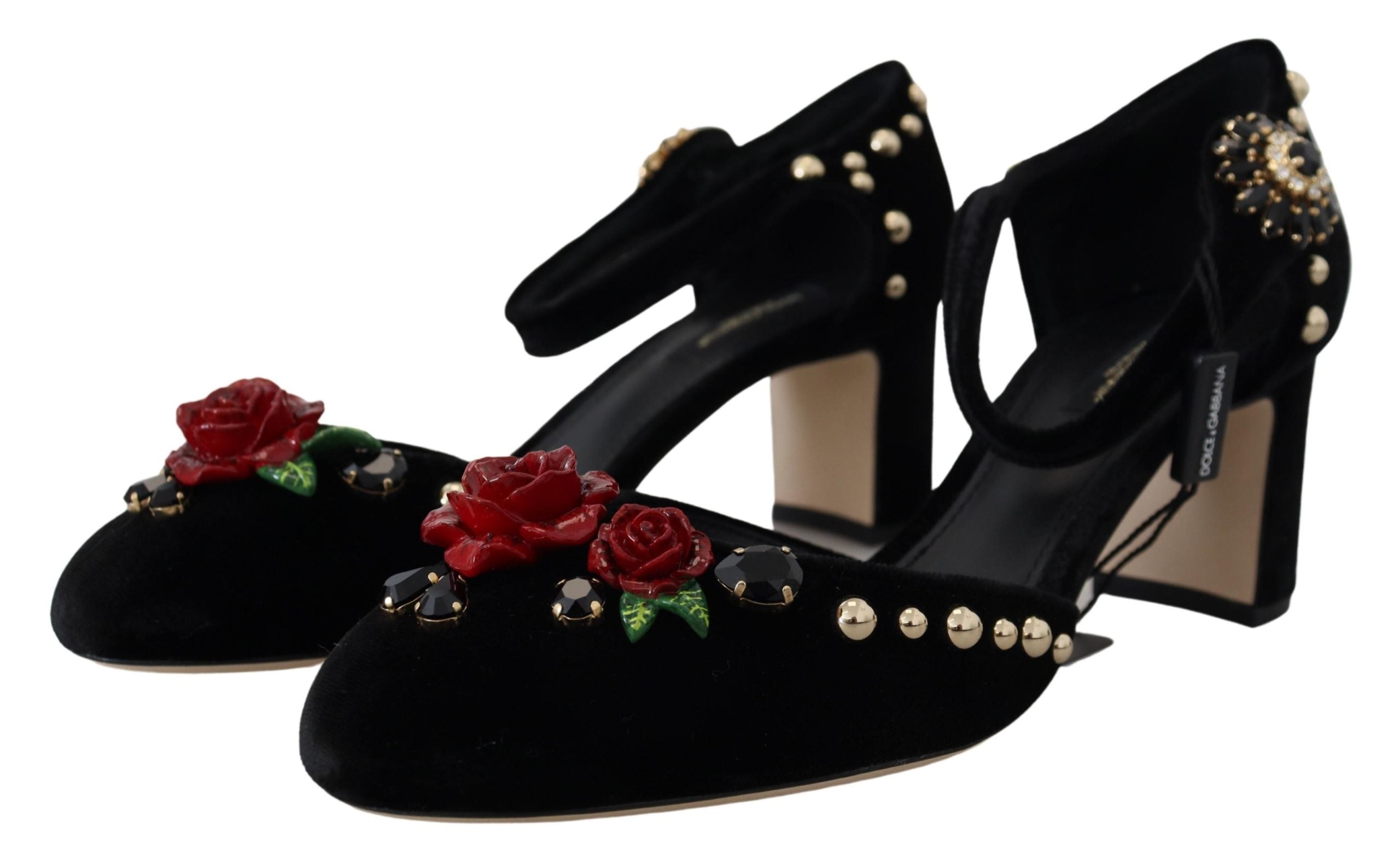 Dolce & Gabbana Black Pearl Crystal Vally Heels Sandals Shoes - DEA STILOSA MILANO