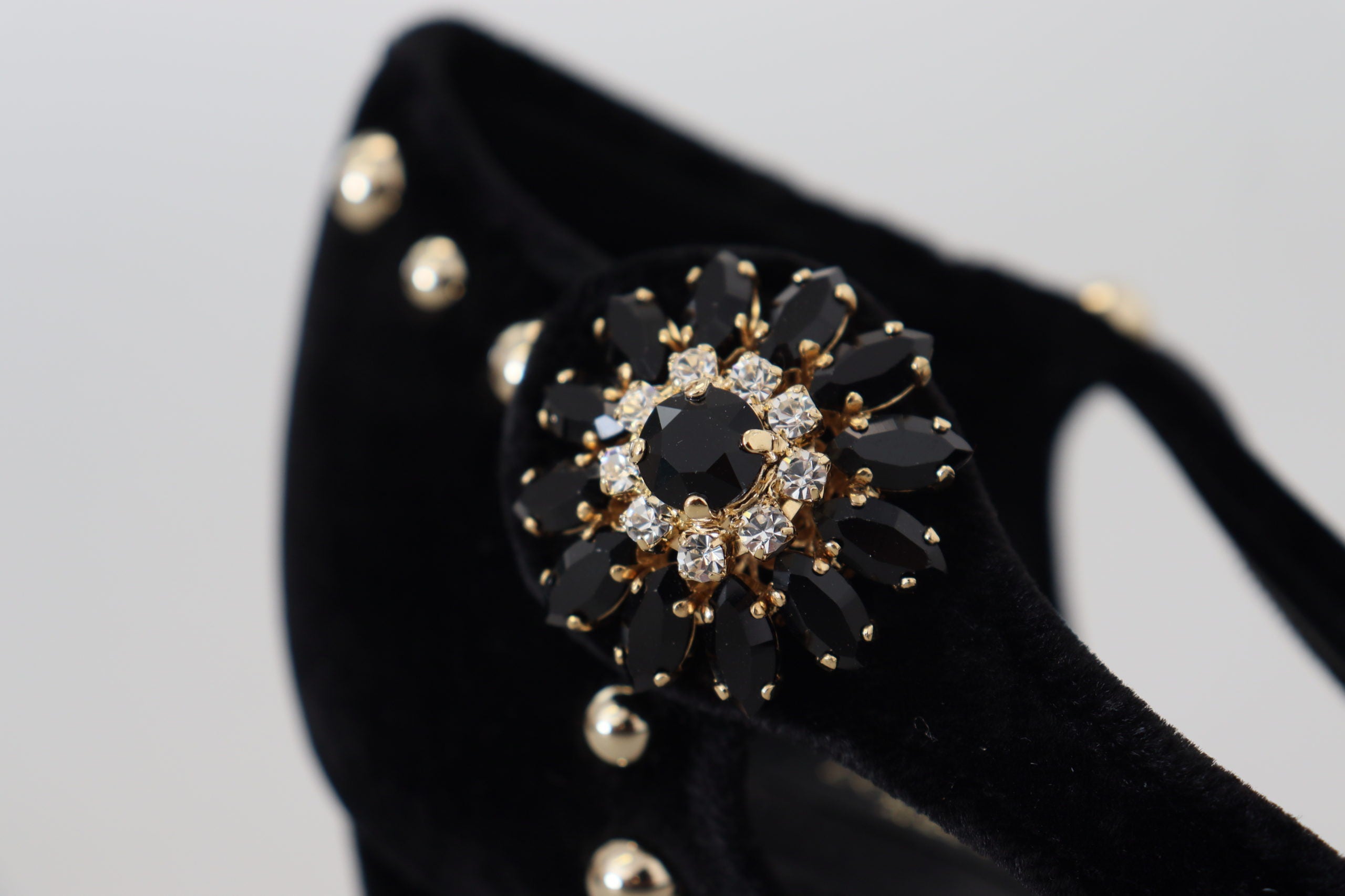 Dolce & Gabbana Black Pearl Crystal Vally Heels Sandals Shoes - DEA STILOSA MILANO