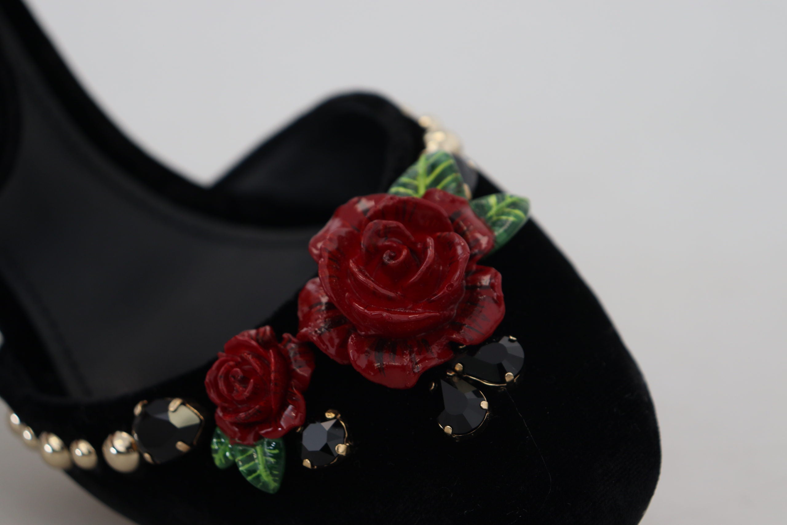 Dolce & Gabbana Black Pearl Crystal Vally Heels Sandals Shoes - DEA STILOSA MILANO