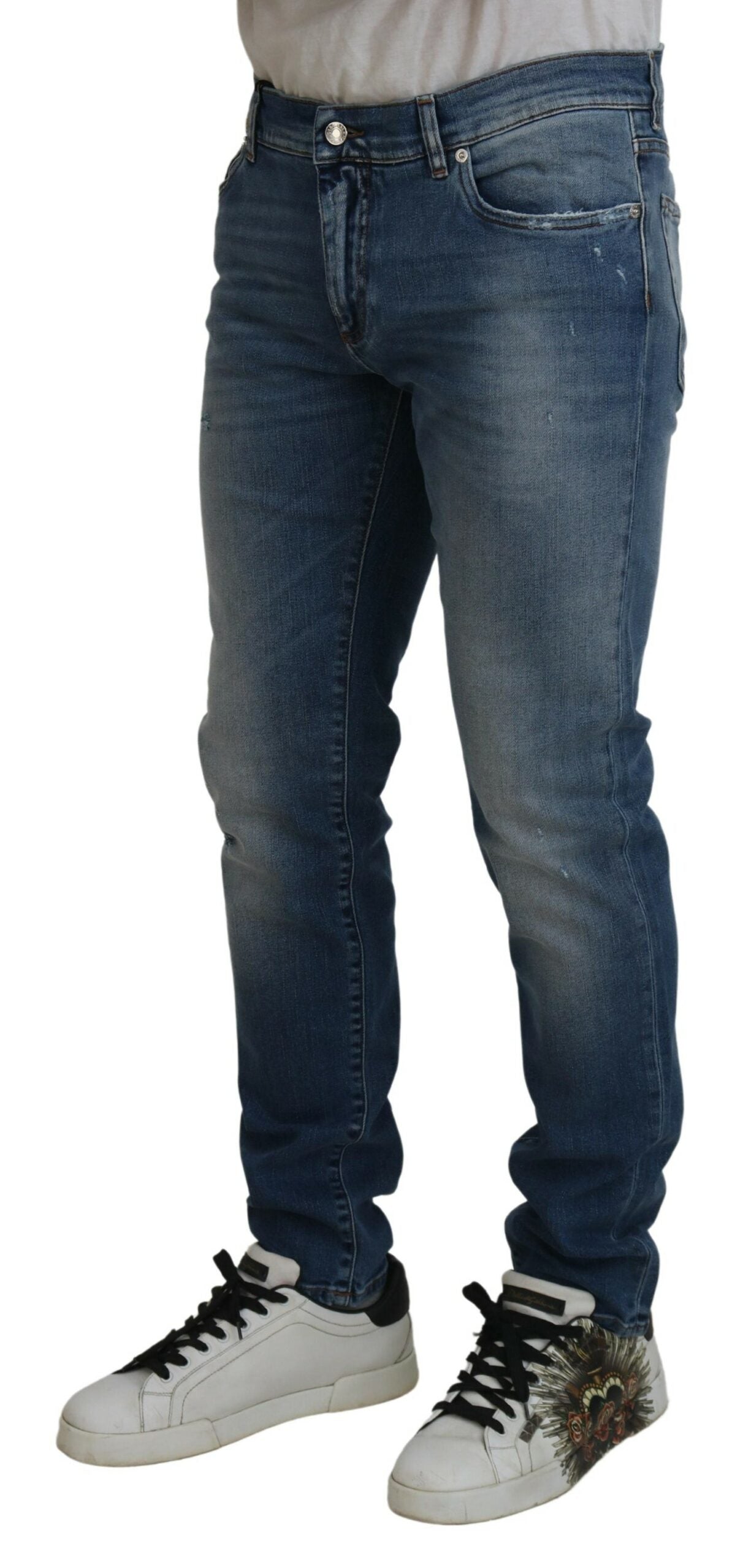 Dolce & Gabbana Blue Wash Skinny Cotton Denim Jeans - DEA STILOSA MILANO