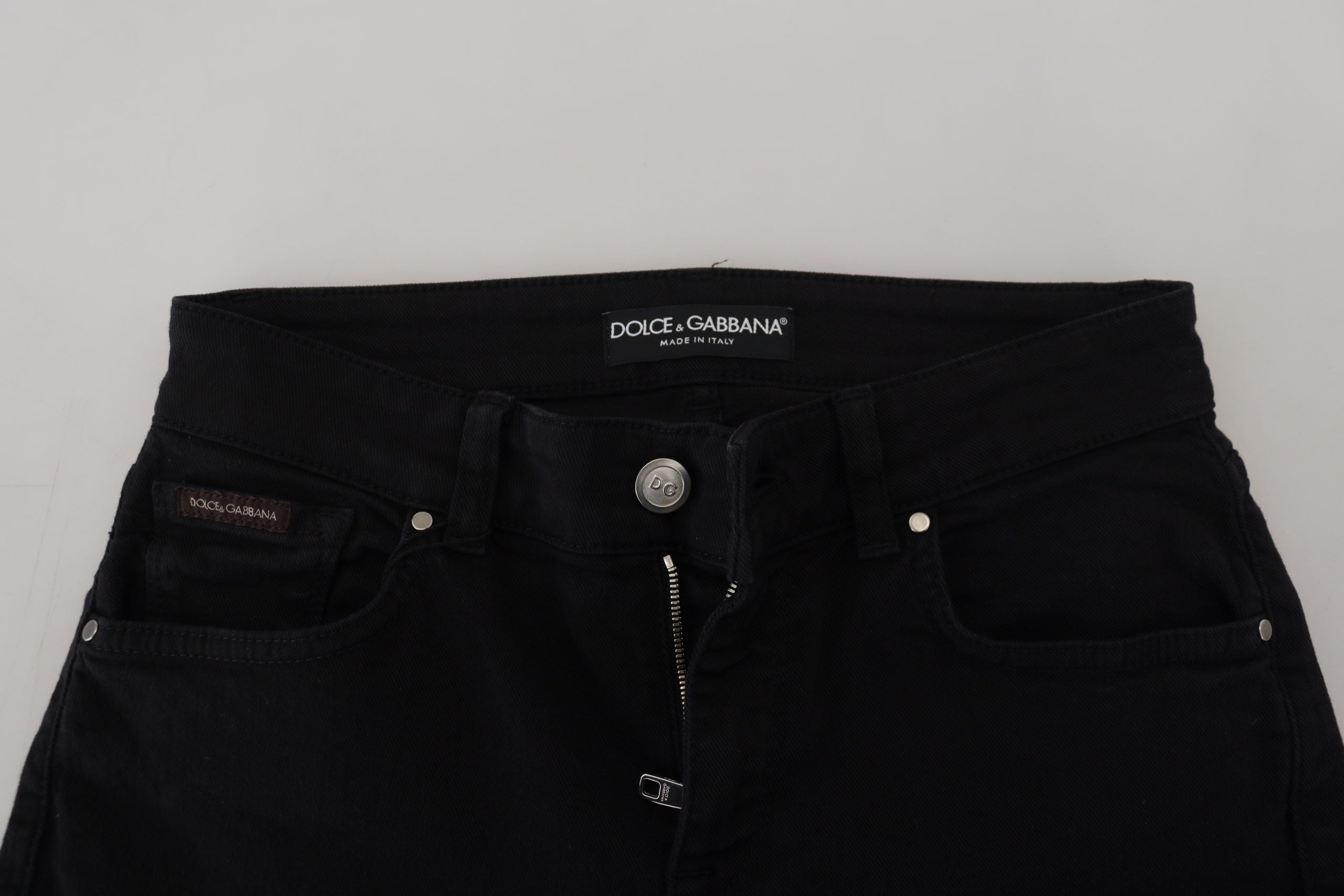 Dolce & Gabbana Black Cotton Skinny Women Denim Jeans - DEA STILOSA MILANO