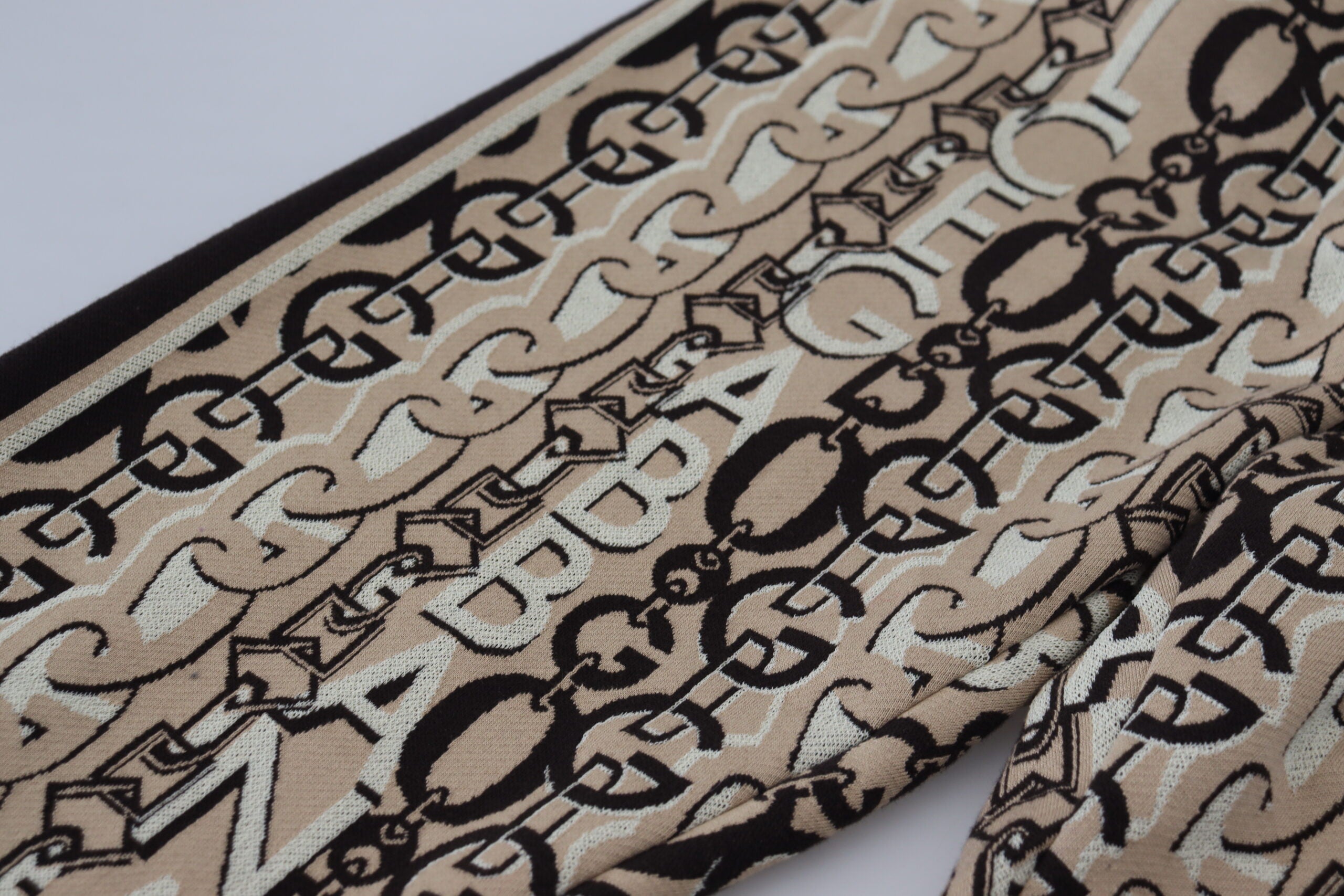 Dolce & Gabbana Beige Logo Print Cotton Jogger Pants - DEA STILOSA MILANO