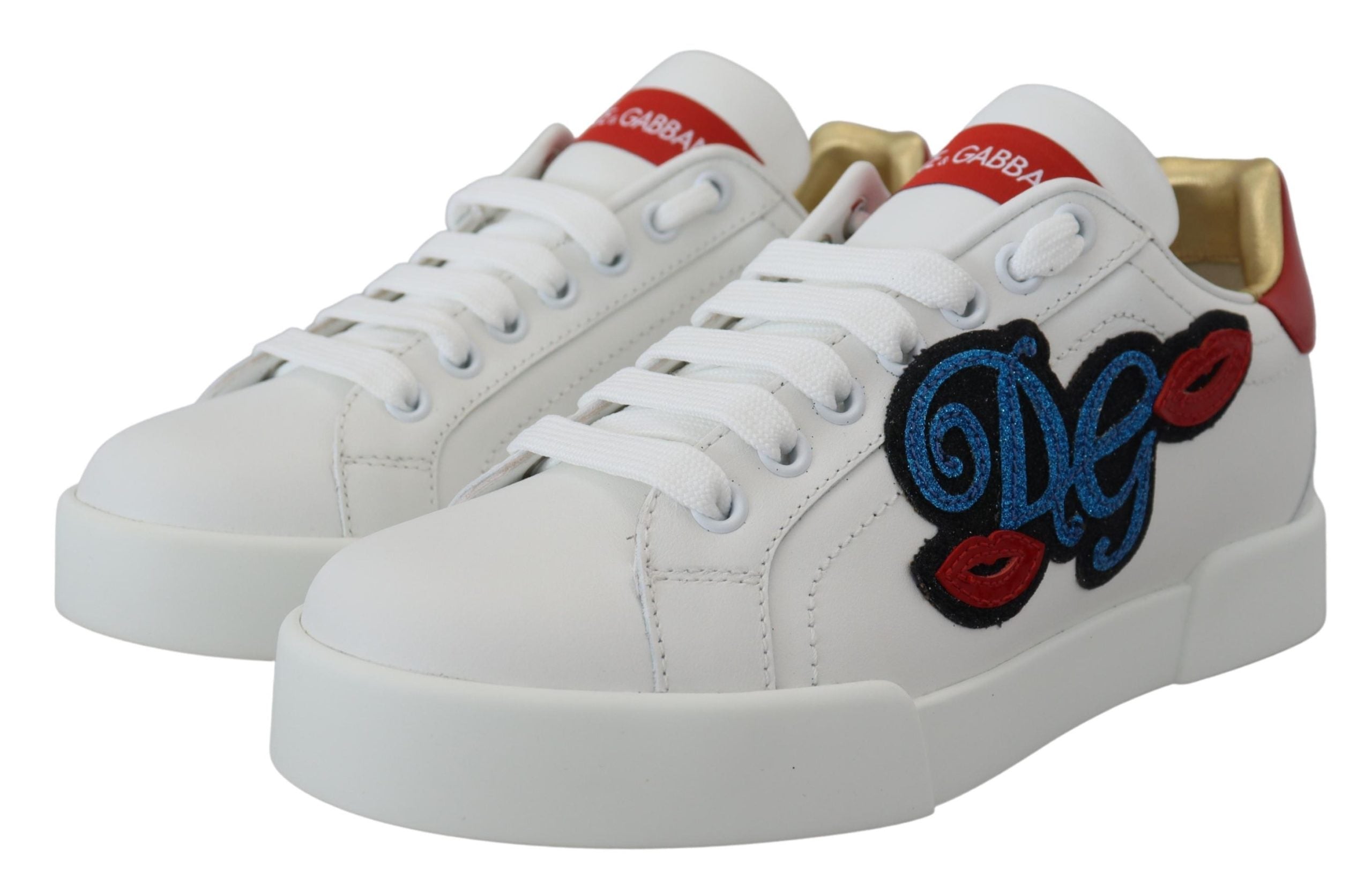 Dolce & Gabbana White Portofino Logo Classic Sneakers Shoes - DEA STILOSA MILANO