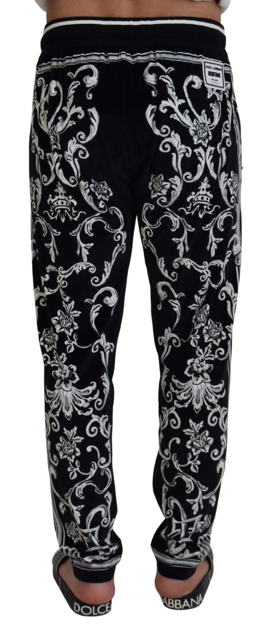 Dolce & Gabbana Black Cotton Heritage Sweatpants Jogging Pants - DEA STILOSA MILANO