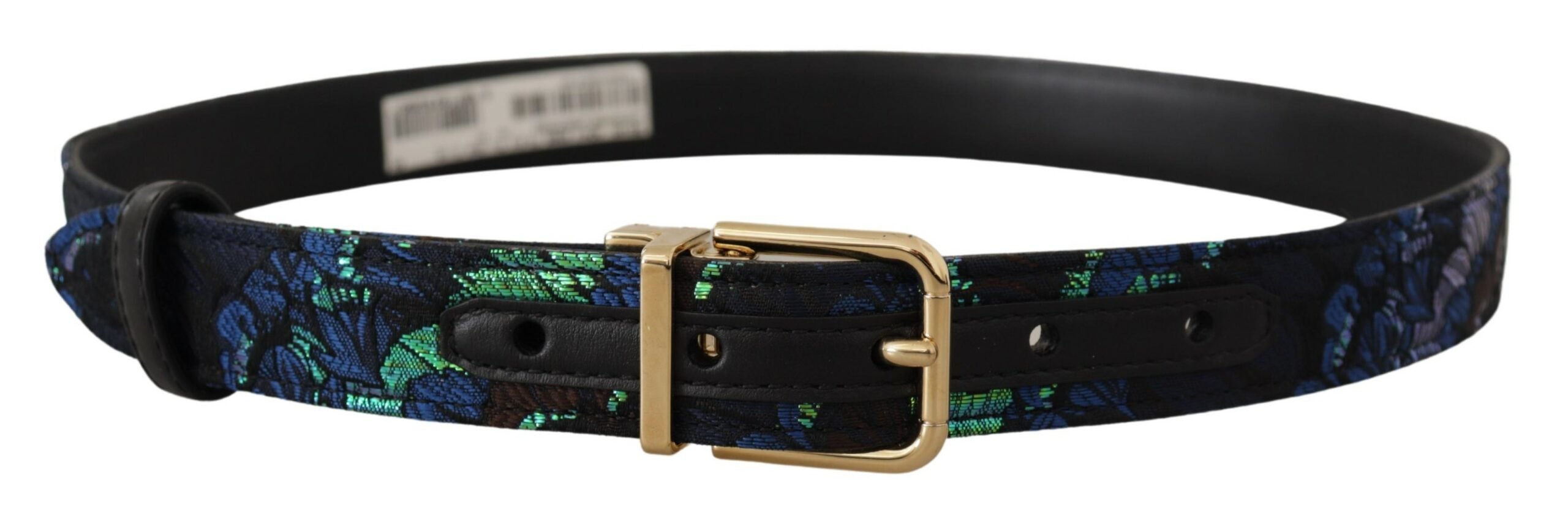 Dolce & Gabbana Multicolor Floral Jacquard Gold Metal Buckle Belt - DEA STILOSA MILANO