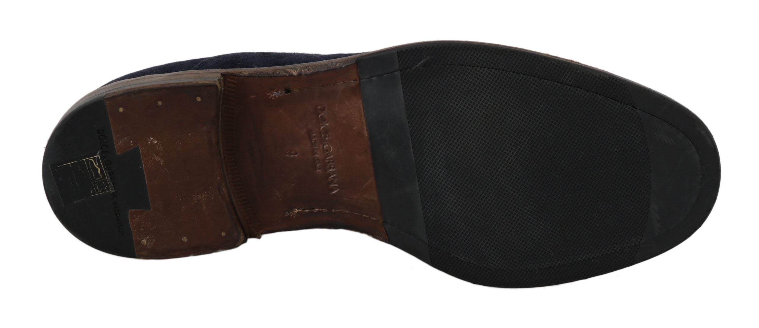 Dolce & Gabbana Blue Leather Marsala Derby Goatskin Shoes - DEA STILOSA MILANO