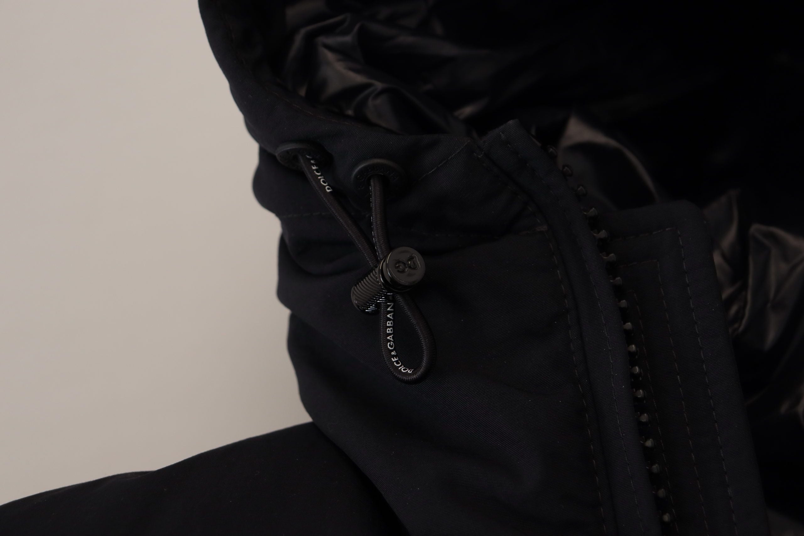 Dolce & Gabbana Black Polyester Hooded Short Sleeves Jacket - DEA STILOSA MILANO