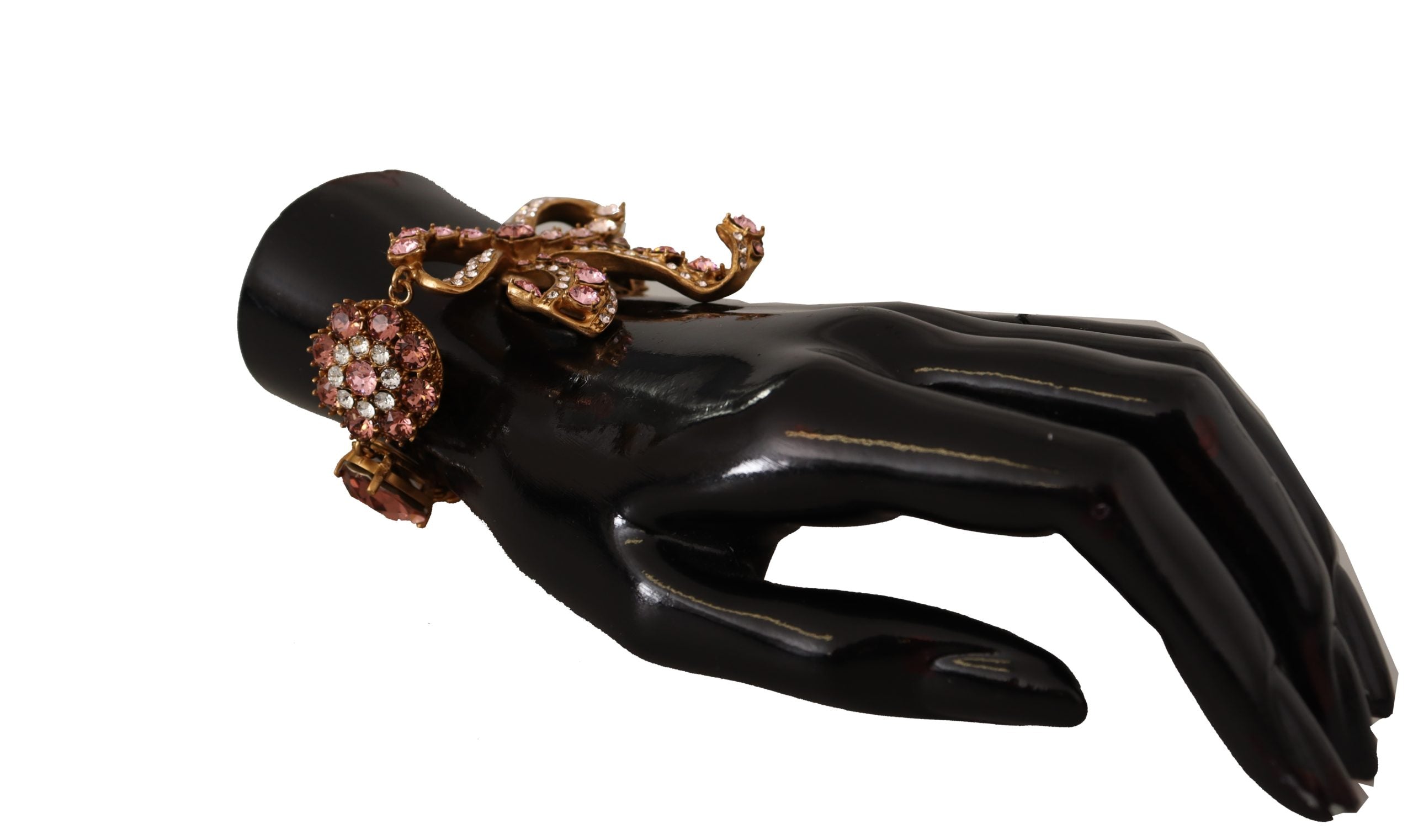 Dolce & Gabbana Gold Brass Chain Baroque Crystal Embellished Bracelet - DEA STILOSA MILANO