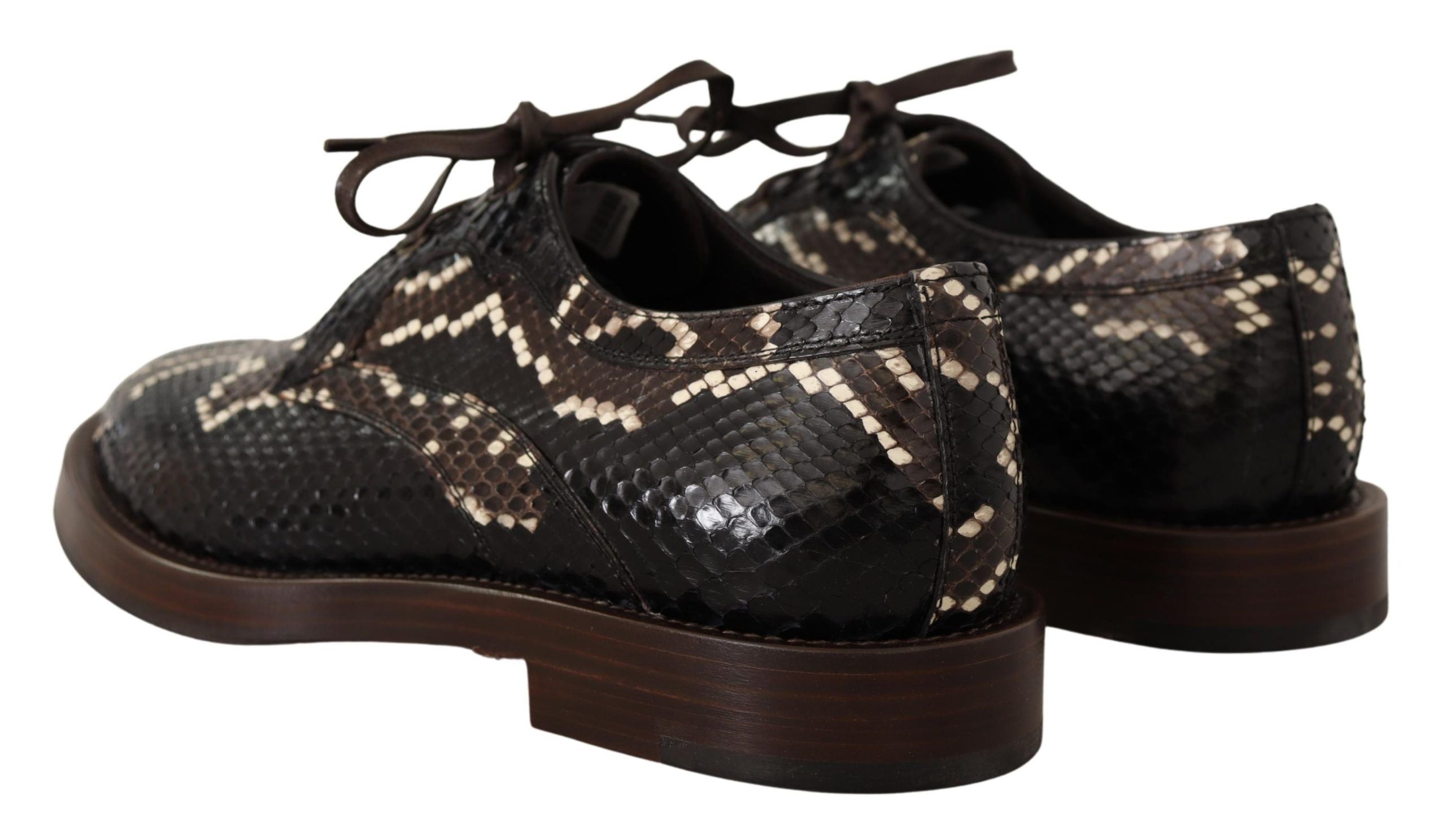 Dolce & Gabbana Brown Derby Exotic Leather Men Shoes - DEA STILOSA MILANO