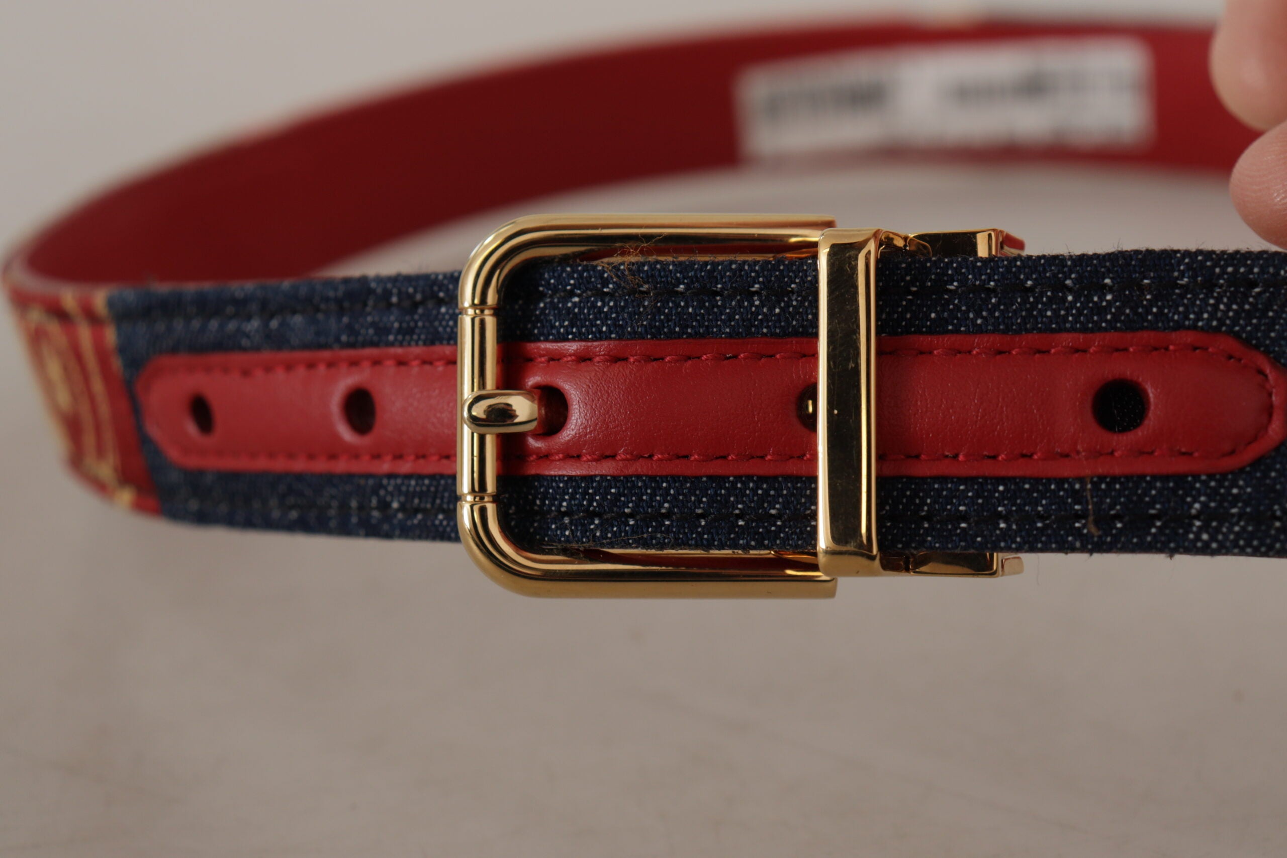 Dolce & Gabbana Multicolor Majolica Patchwork Gold Metal Buckle Belt - DEA STILOSA MILANO