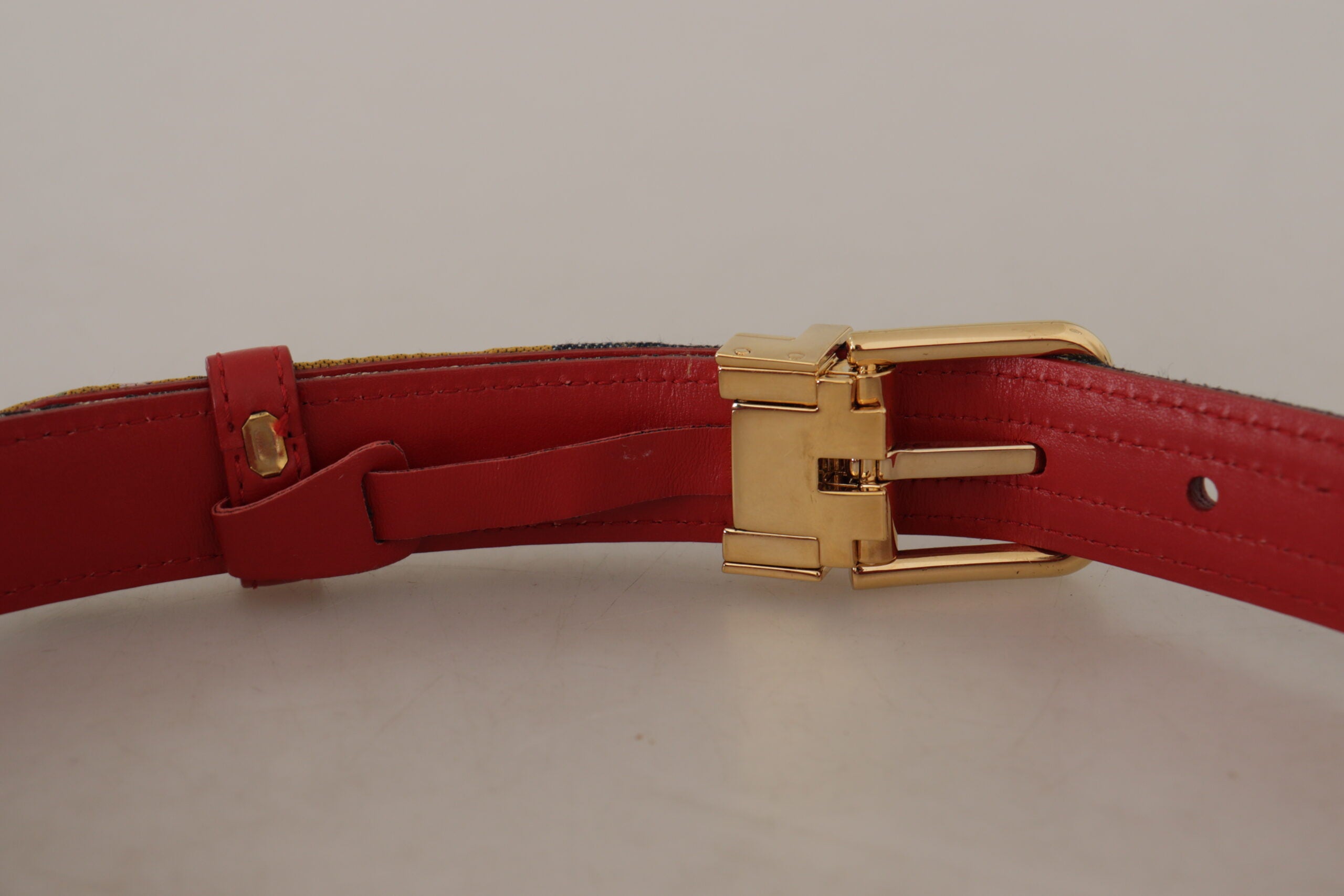 Dolce & Gabbana Multicolor Majolica Patchwork Gold Metal Buckle Belt - DEA STILOSA MILANO