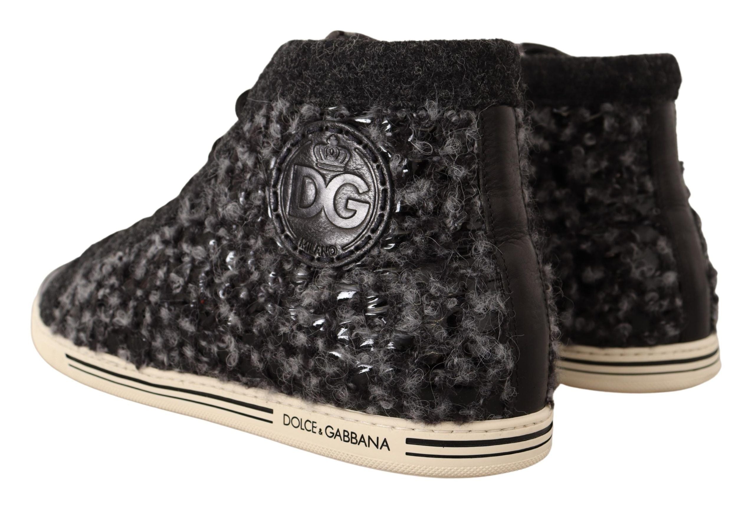 Dolce & Gabbana Elegant Gray High Top Sneakers - DEA STILOSA MILANO