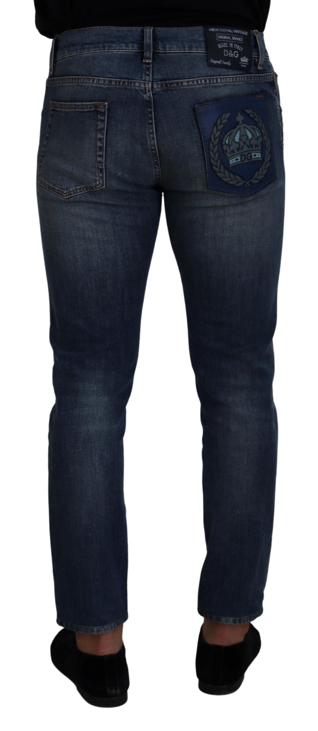 Dolce & Gabbana Blue Washed Cotton Low Waist Denim Jeans - DEA STILOSA MILANO