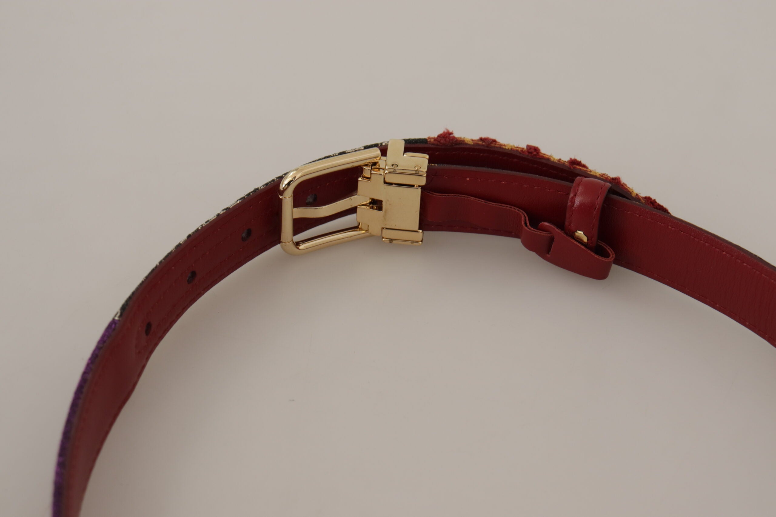 Dolce & Gabbana Multicolor Patchwork Leather Gold Metal Buckle Belt - DEA STILOSA MILANO