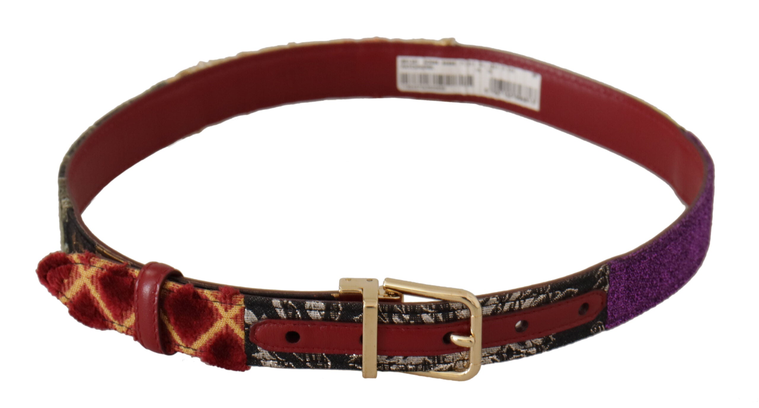 Dolce & Gabbana Multicolor Patchwork Leather Gold Metal Buckle Belt - DEA STILOSA MILANO