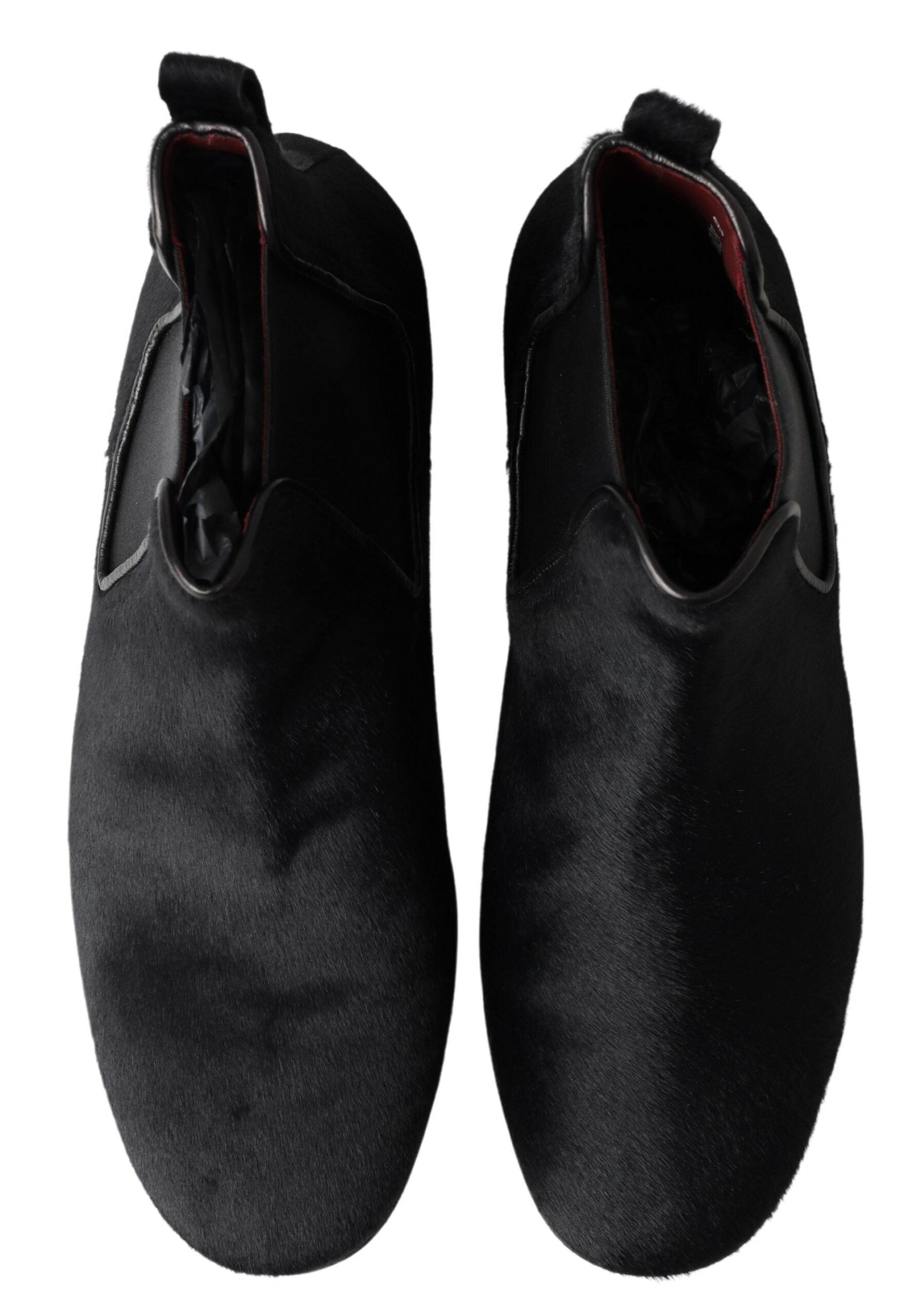 Dolce & Gabbana Black Leather Chelsea Men Ankle Boots Shoes - DEA STILOSA MILANO