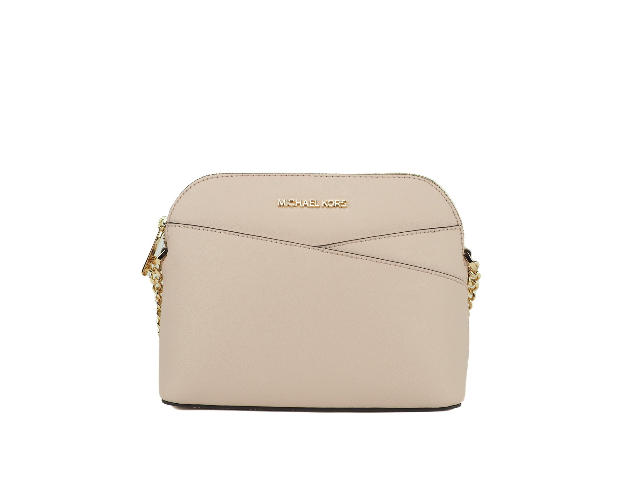 Michael Kors Jet Set Travel Medium Leather X Cross Dome Crossbody Handbag Powder Blush Solid - DEA STILOSA MILANO