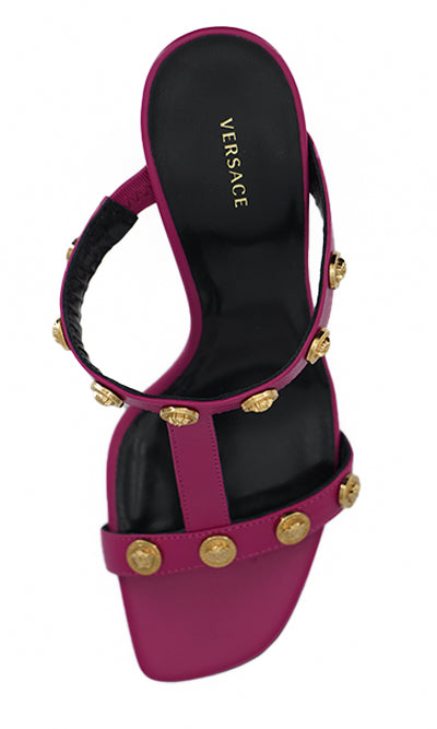 Versace Purple Calf Leather High Heel Sandals - DEA STILOSA MILANO