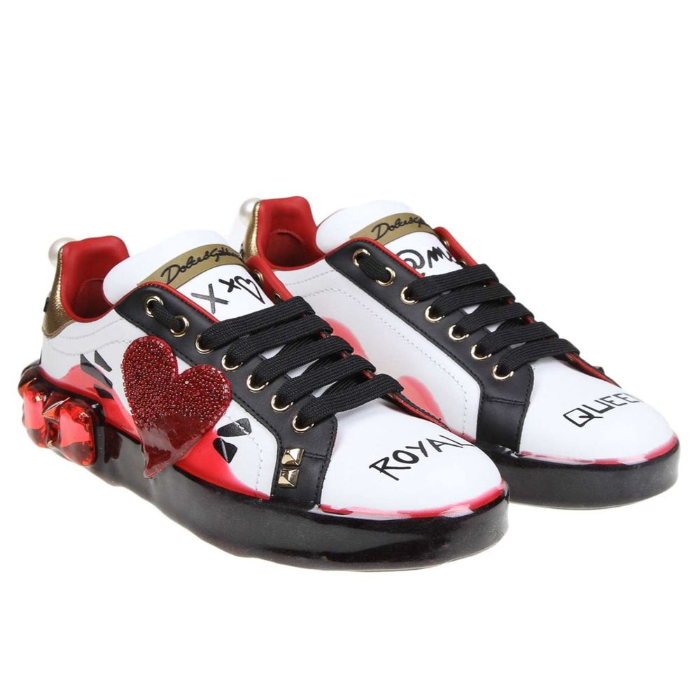 Dolce & Gabbana White Leather Di Calfskin Sneaker - DEA STILOSA MILANO