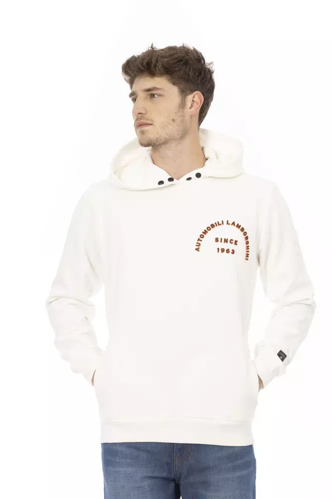 Automobili Lamborghini White Cotton Sweater - DEA STILOSA MILANO