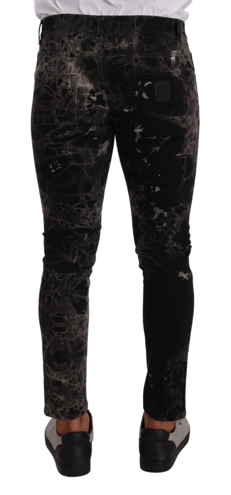 Dolce & Gabbana Black Patterned Skinny Slim Fit Jeans - DEA STILOSA MILANO