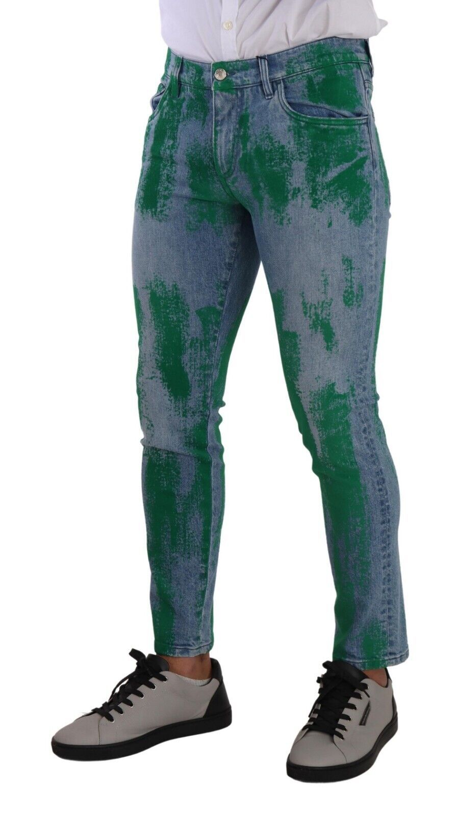 Dolce & Gabbana Blue Green Dye Cotton Skinny Denim Jeans - DEA STILOSA MILANO