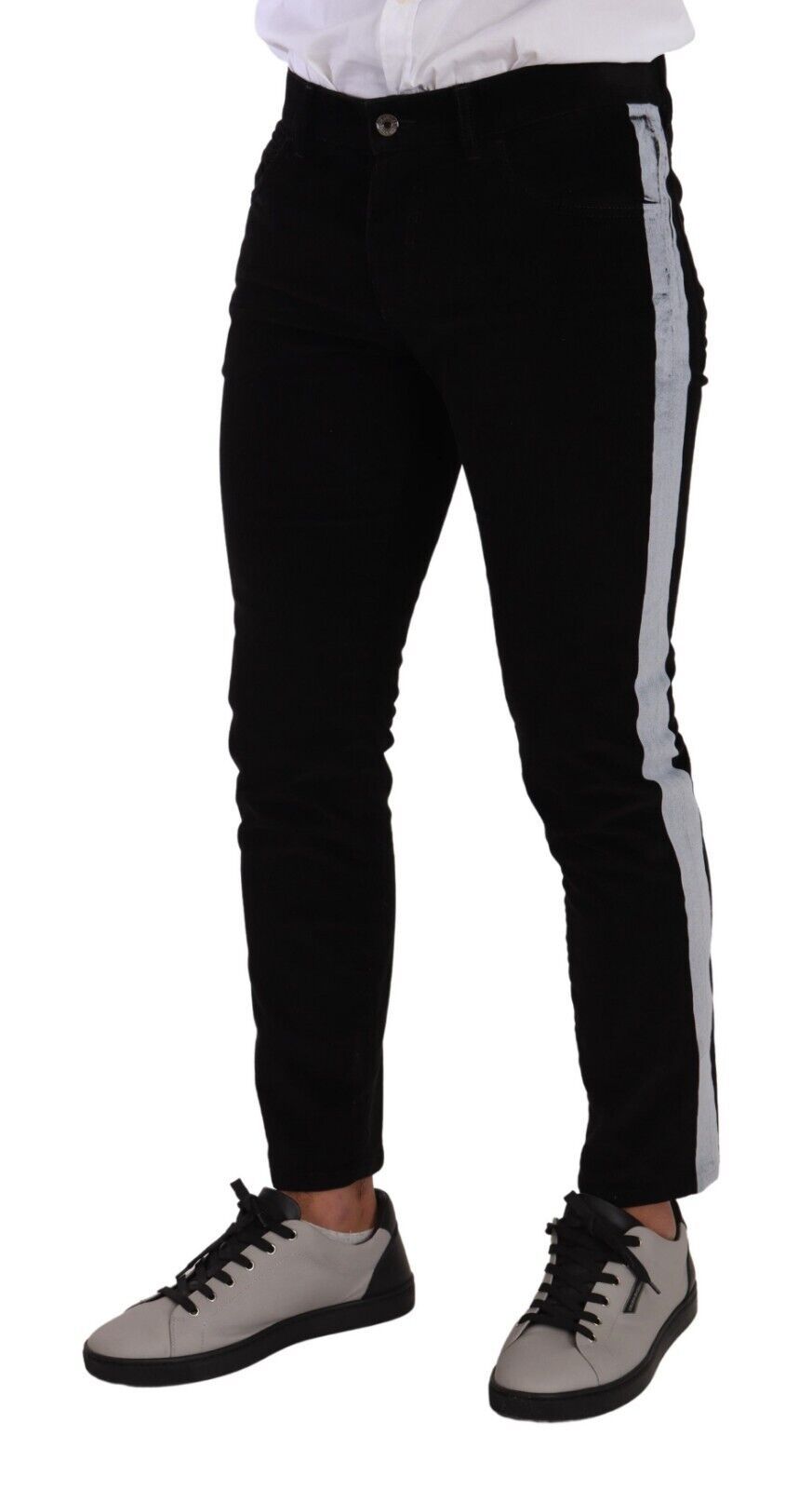 Dolce & Gabbana Black Cotton Stretch Skinny Corduroy Jeans - DEA STILOSA MILANO