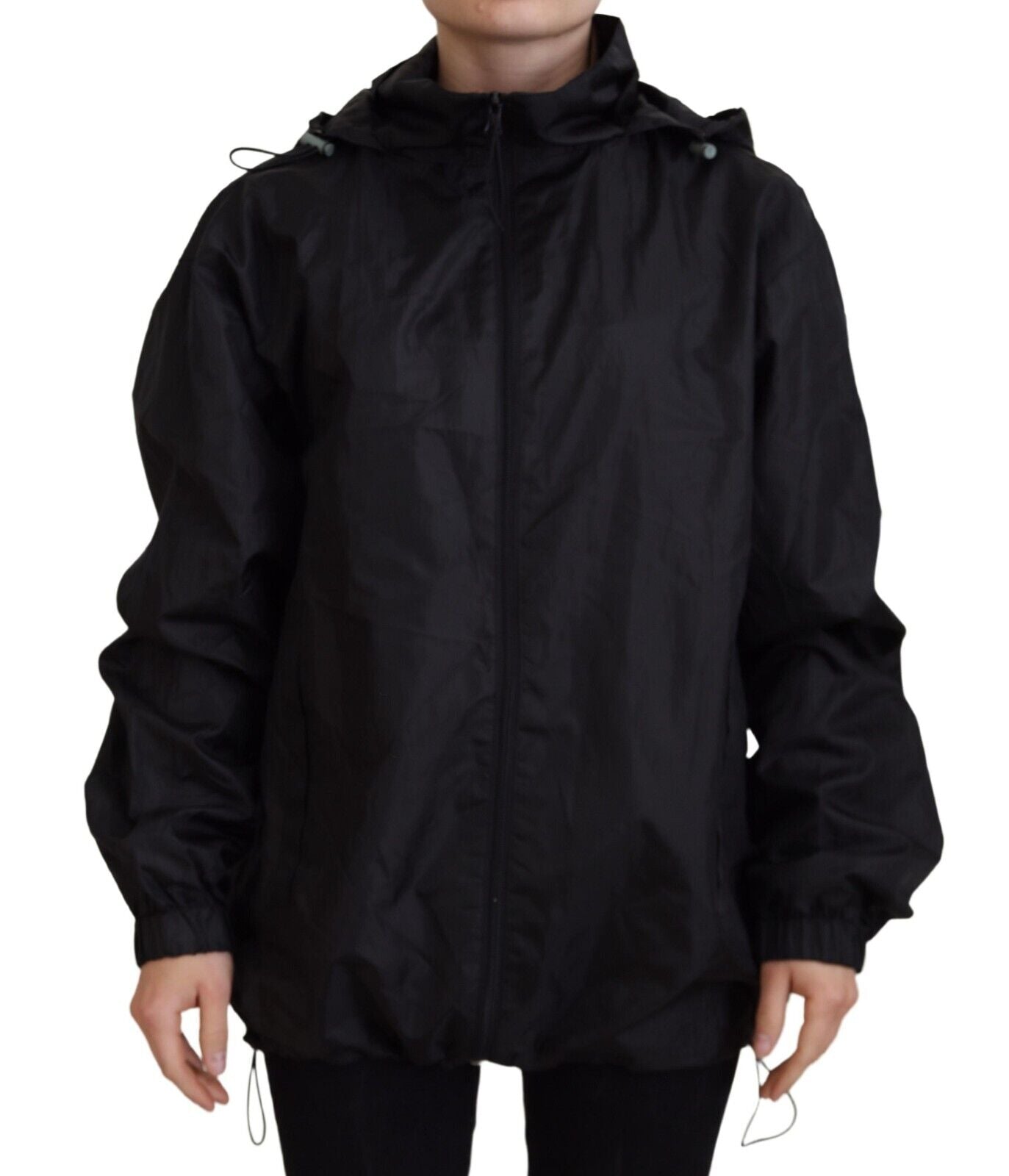 Dolce & Gabbana Black Printed Nylon Hooded Bomber Jacket - DEA STILOSA MILANO