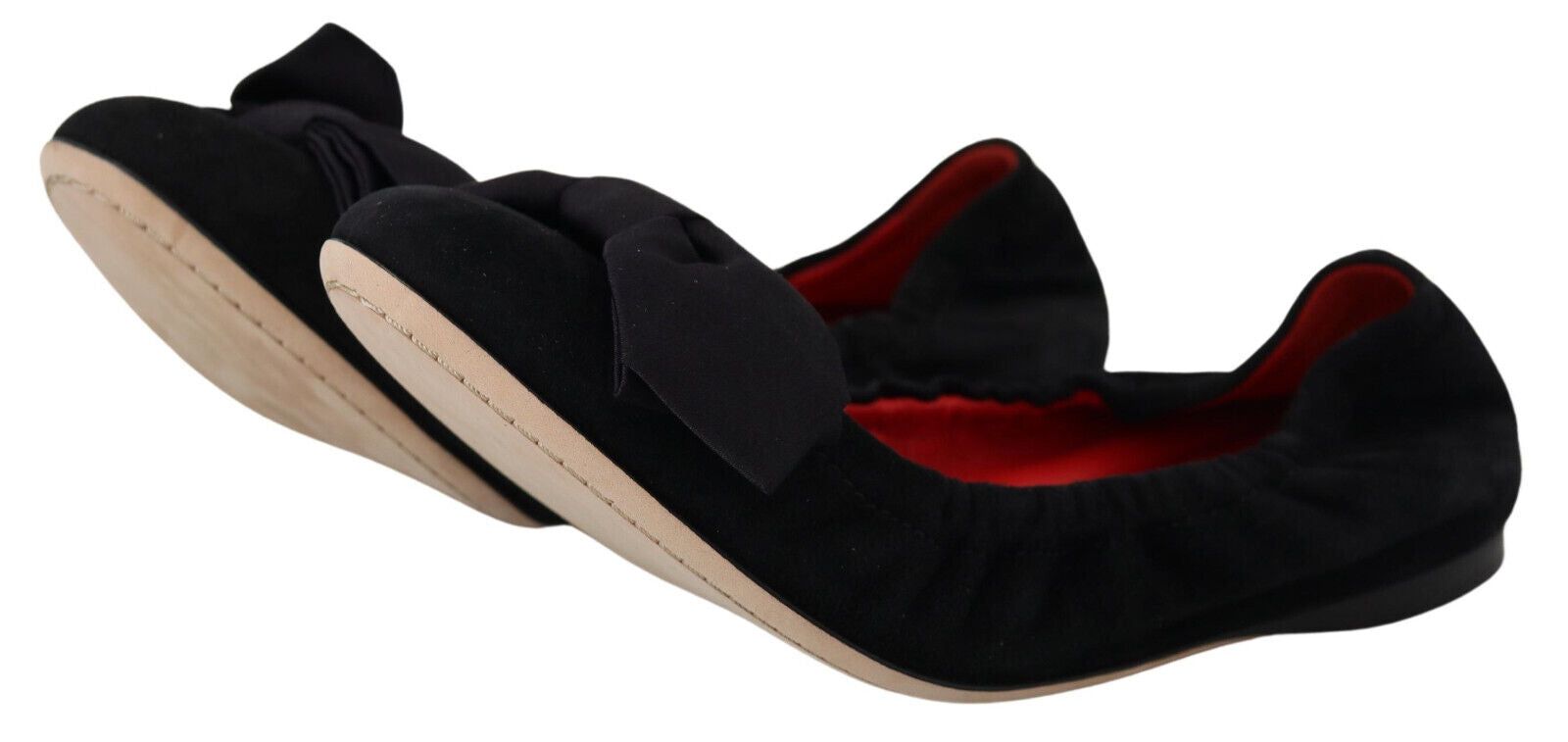 Dolce & Gabbana Black Suede Flat Slip On Ballet Shoes - DEA STILOSA MILANO